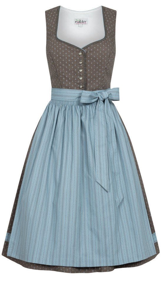Trachtenkleid Midi Dirndl Felicitas in Braun von Nübler