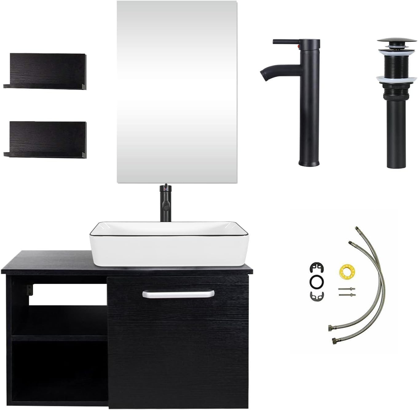 Puluomis Badmöbel-Set mit Spiegel, Badezimmerschrank mit günstig online kaufen