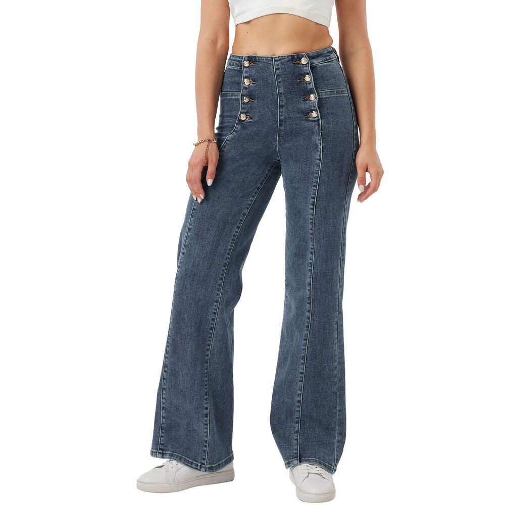 Ital-Design Bootcut-Jeans Hoch taillierte Jeans mit günstig online kaufen