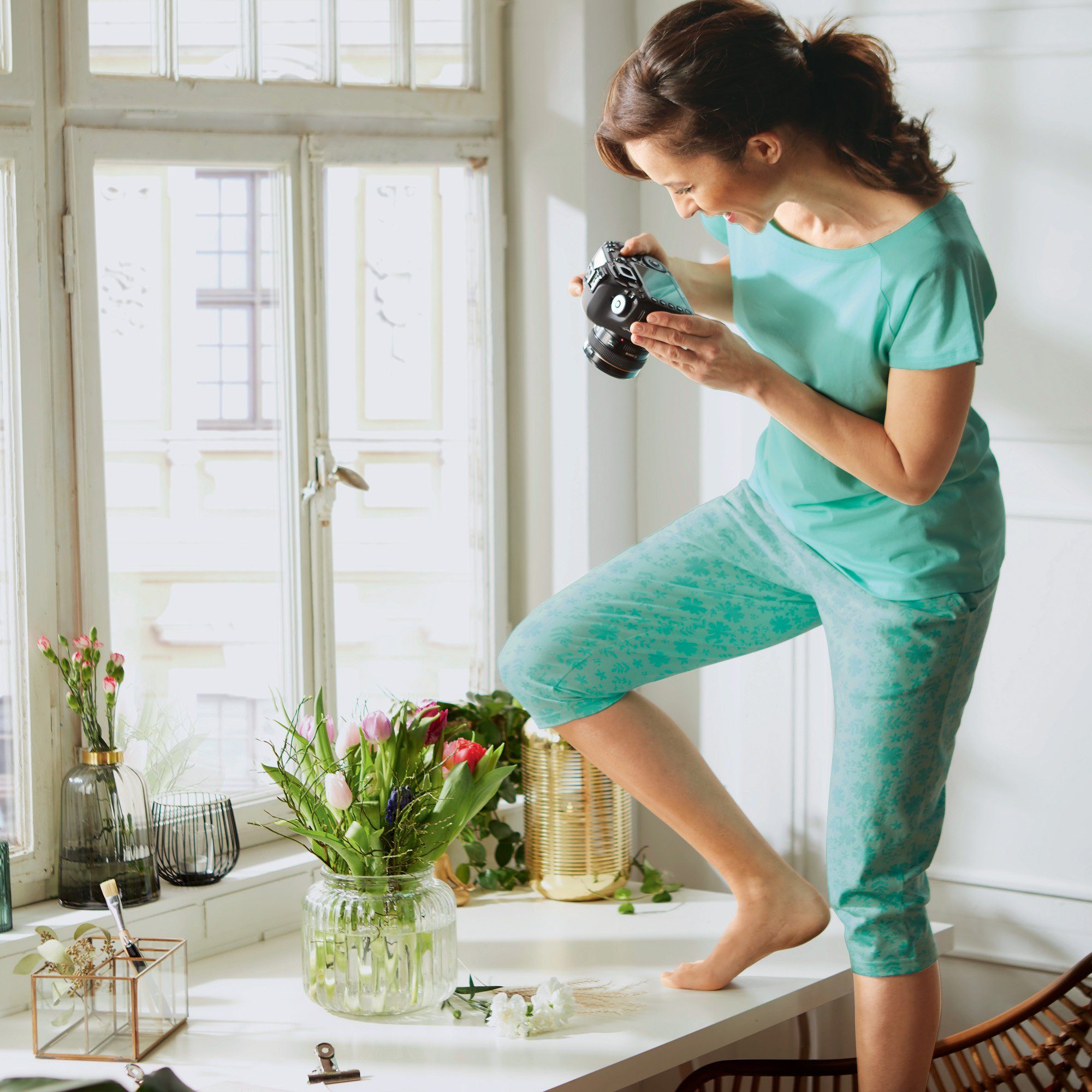 REDBEST Pyjama Damen-Schlafanzug Single-Jersey Streifen günstig online kaufen