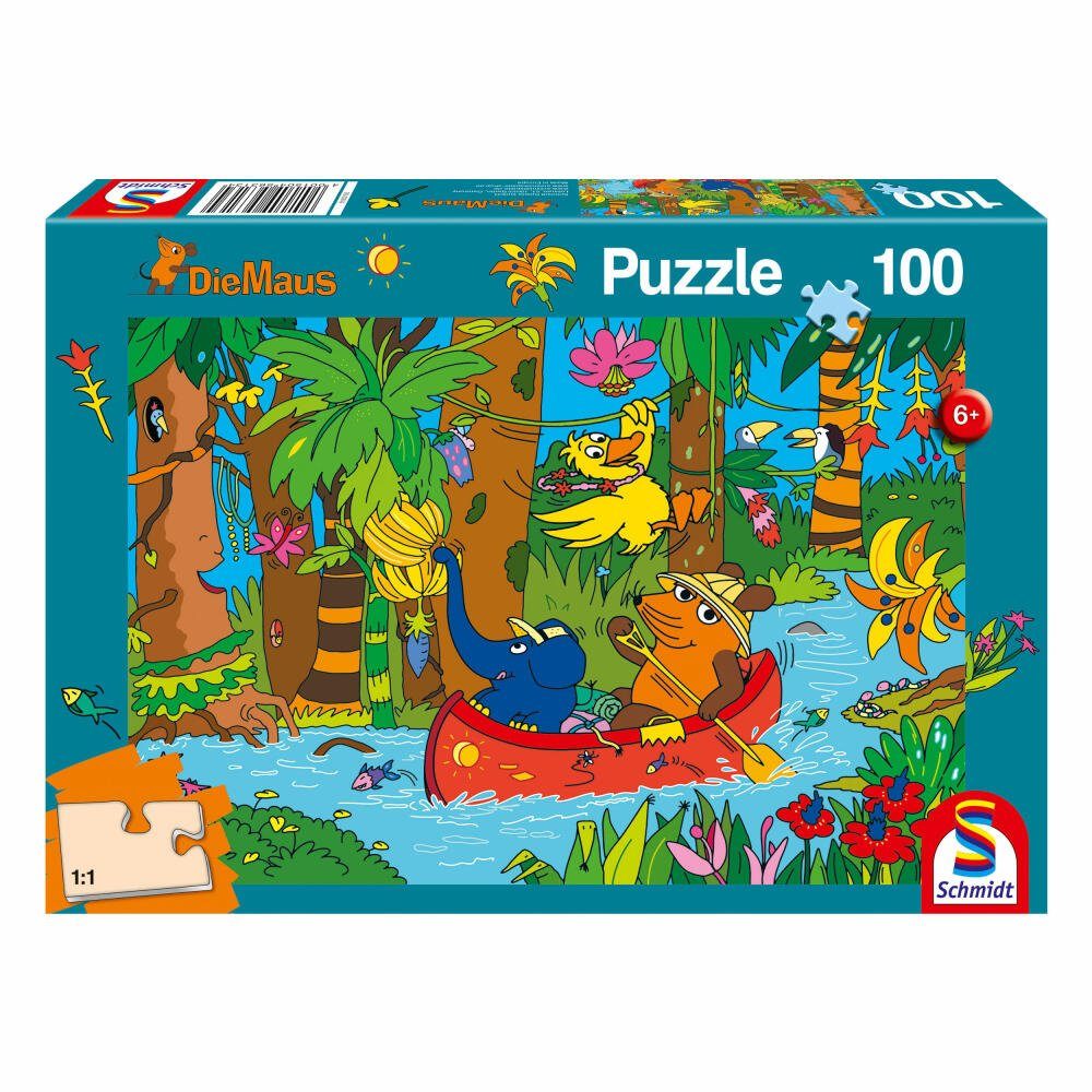 Schmidt Spiele Puzzle Die Maus Im Dschungel, 100 Puzzleteile