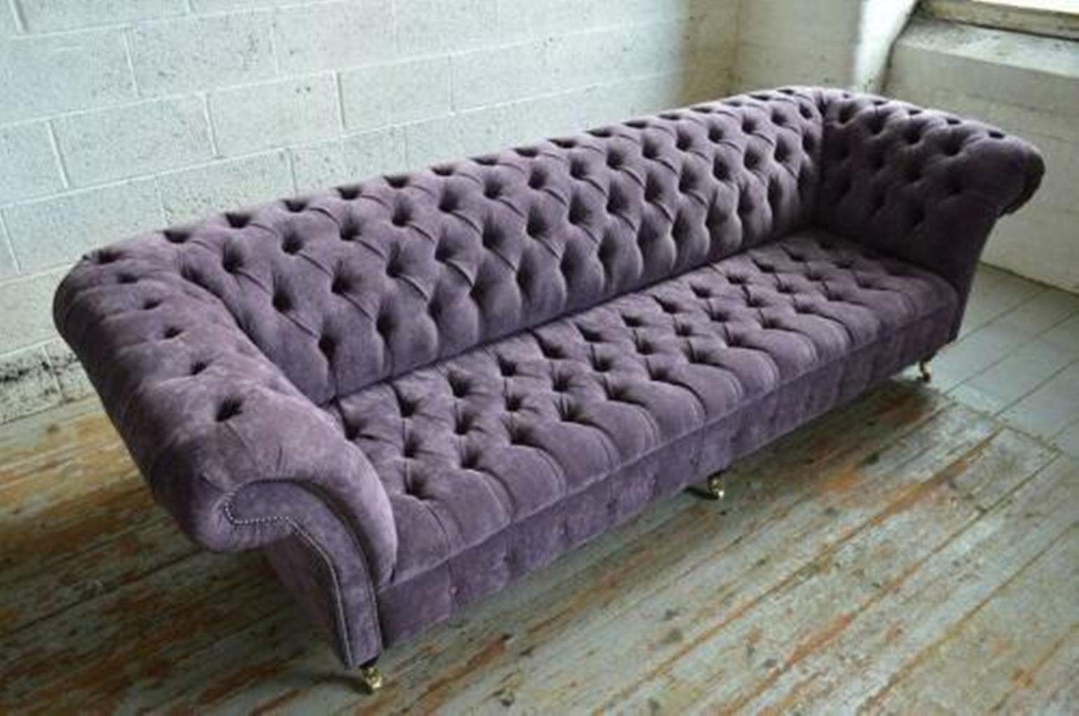 JVmoebel Chesterfield-Sofa, Luxus Chesterfield 4 Sitzer Couchen Textil Stoff Couchen Polster