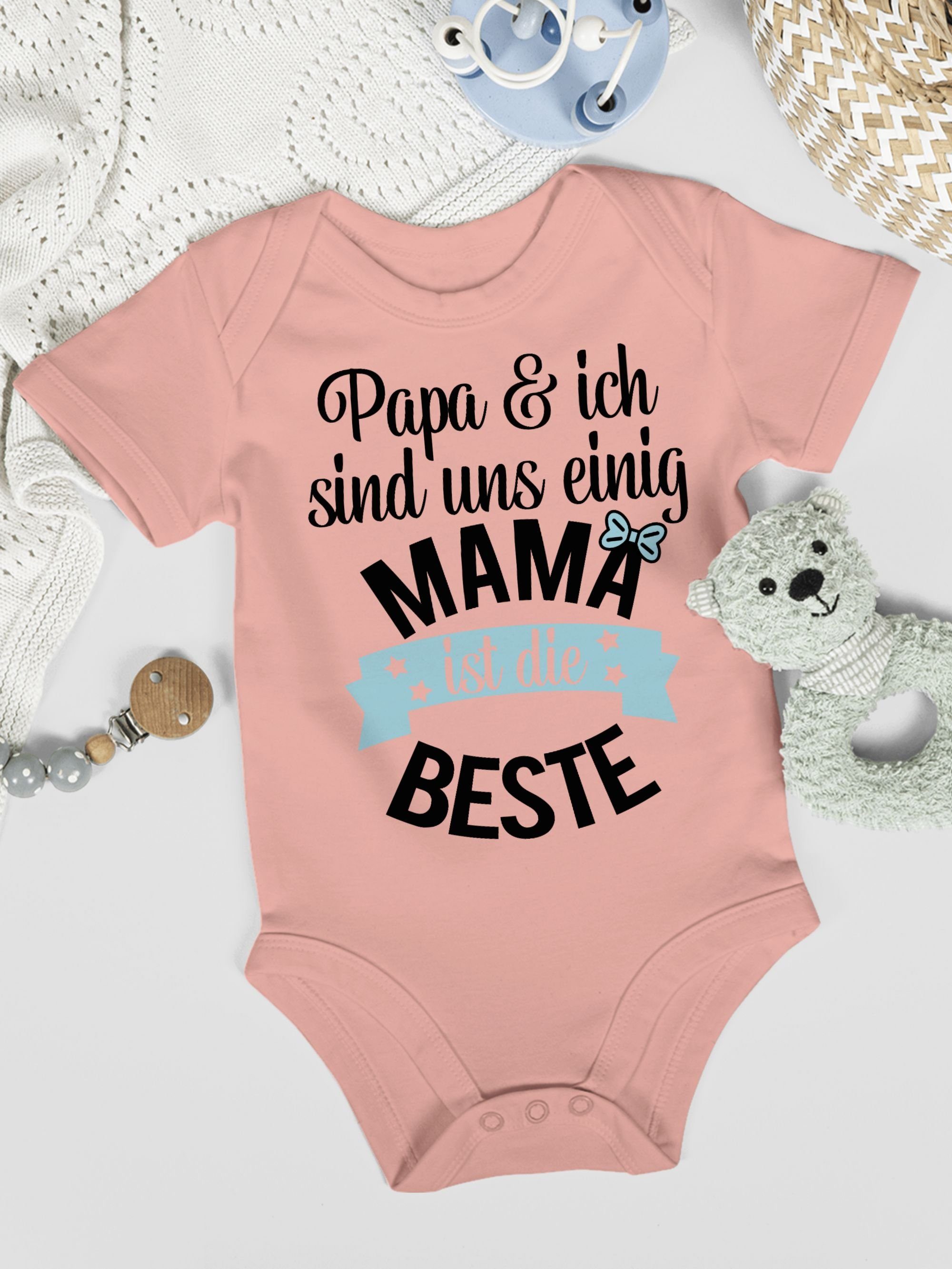 Shirtracer Shirtbody Mama ist II beste (1-tlg) die Muttertagsgeschenk Babyrosa 2
