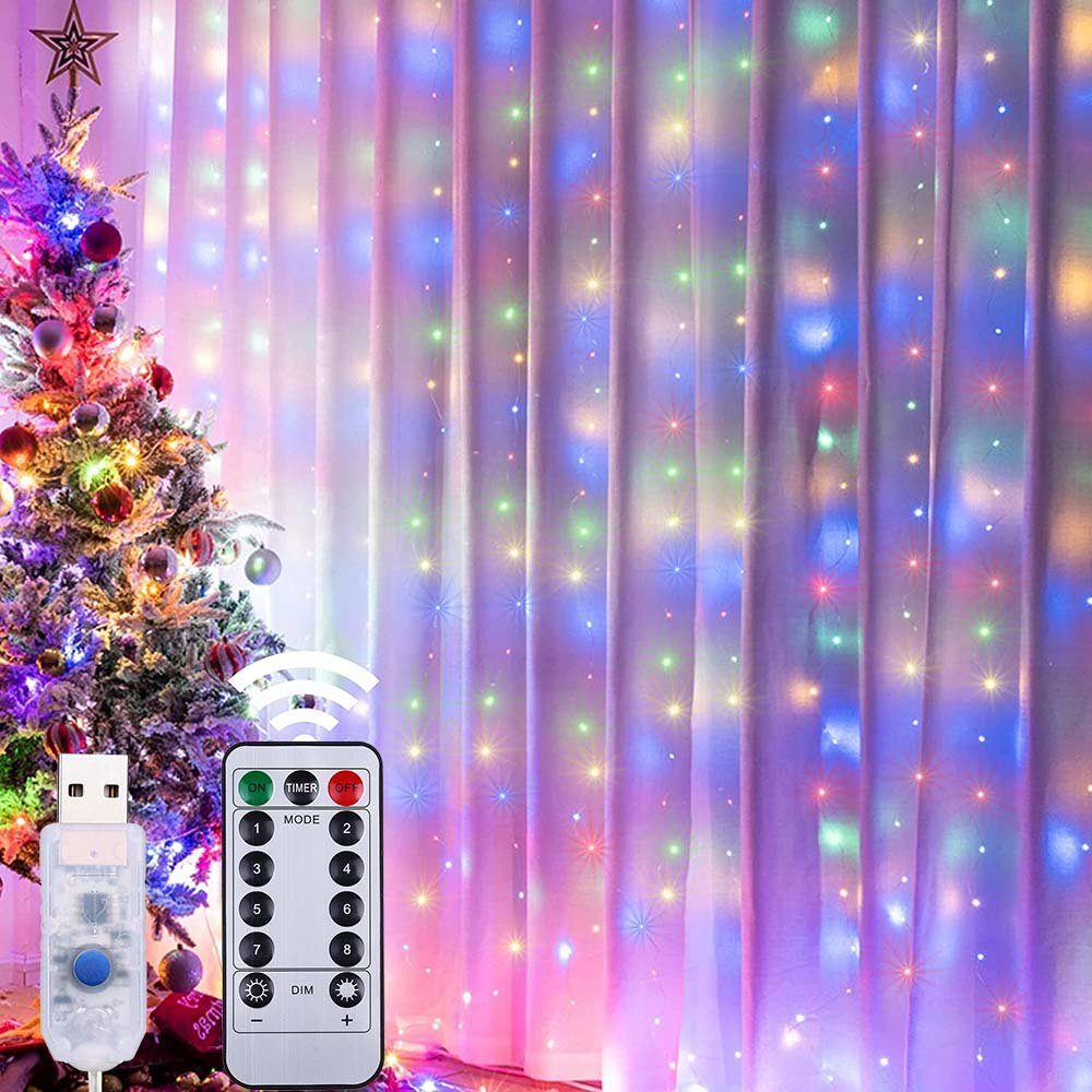 Rosnek LED-Lichtervorhang 3 X 3M, 8 günstig online kaufen