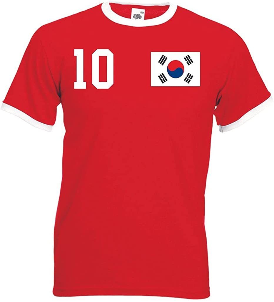 Youth Designz T-Shirt Südkorea Herren Motiv mit Fußball im Look T-Shirt Trikot trendigem
