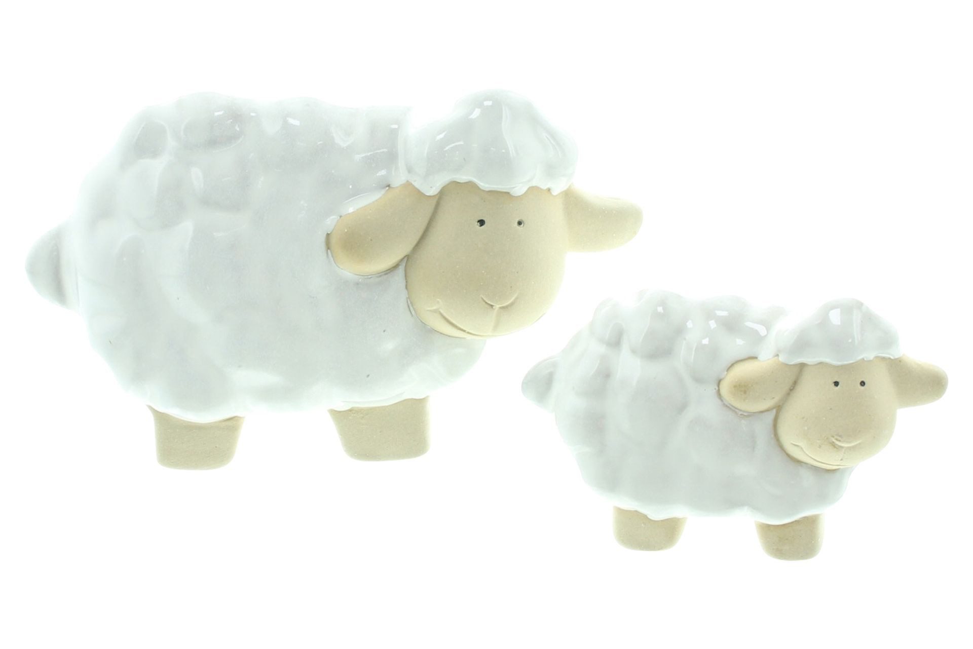Dekoleidenschaft Dekofigur "Schäfchen" Porzellan Deko Schaf & Lamm Osterdeko, kleine Osterfiguren (2 St., im Set)
