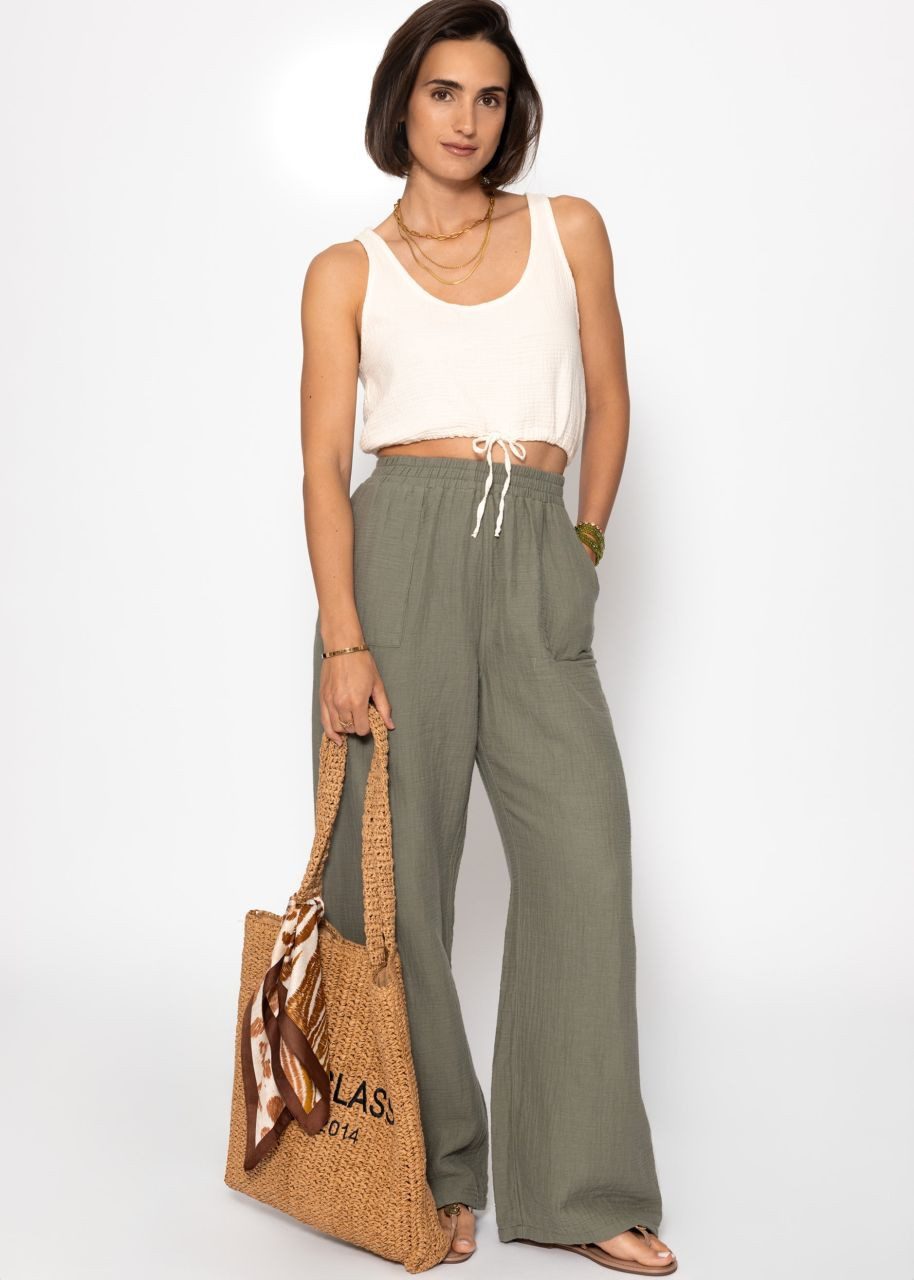 SASSYCLASSY Stoffhose Musselin Hose Damen aus günstig online kaufen