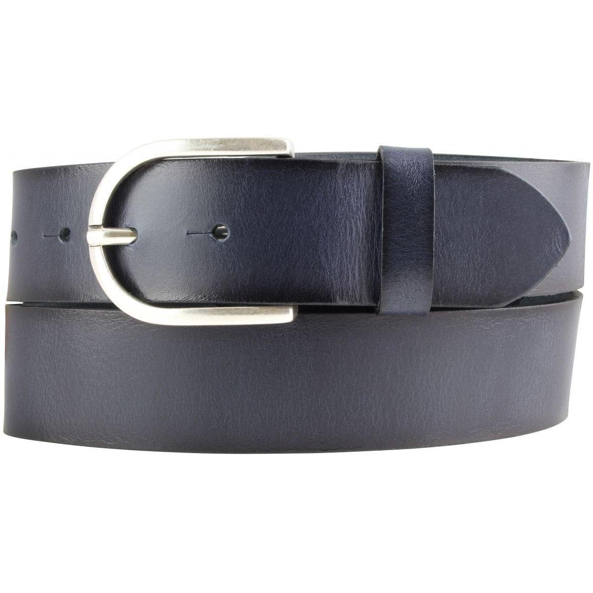 BELTINGER Ledergürtel Damen-Gürtel 4 Jeans-Gürtel - Vintage-Look aus Altsilber cm für Vollrindleder Marine, Da