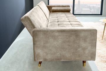 riess-ambiente Schlafsofa COUTURE 195cm champagner / braun, Einzelartikel 1 Teile, Wohnzimmer · Samt · Bettfunktion