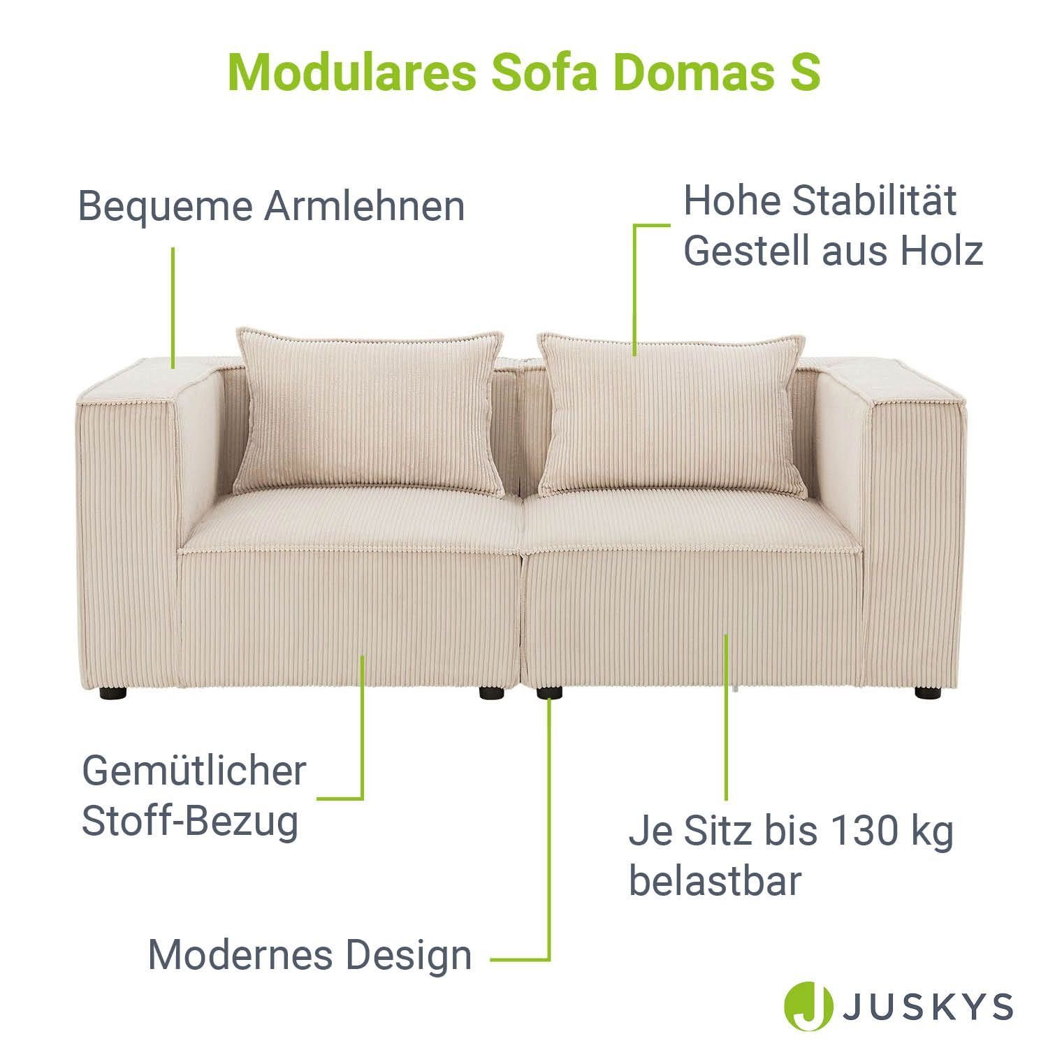 Juskys 2-Sitzer Armlehnen für 2 modulare S, mit Teile, & Domas, Garnitur Wohnzimmer, Kissen Couch