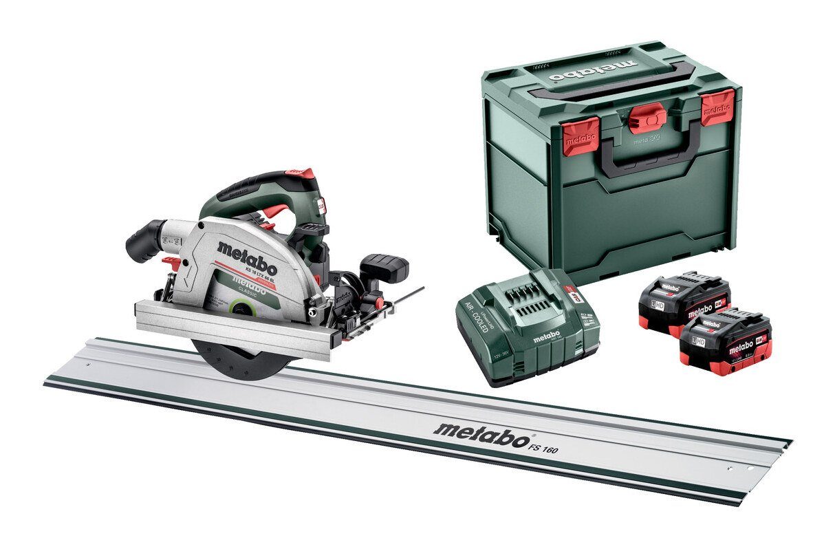 metabo Akku-Handkreissäge KS 18 LTX 66 BL, Set 2 x 8 Ah LiHD in MetaBox