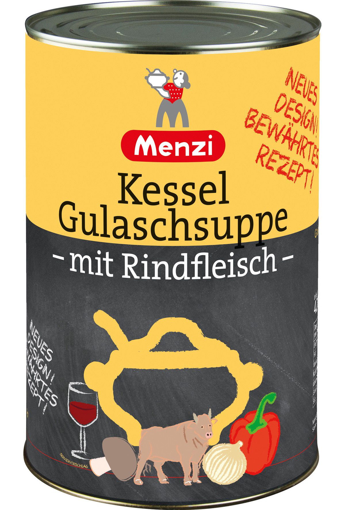 Menzi Fertiggericht, Menzi Kessel Gulaschsuppe mit Rindfleisch ungarisch 4200g 6er Pack