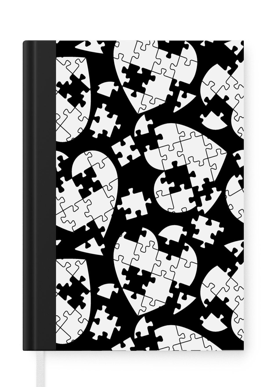 MuchoWow Notizbuch Mädchen - Puzzle - Herz - Muster - Mädchen - Kinder - Kinder, Journal, Merkzettel, Tagebuch, Notizheft, A5, 98 Seiten, Haushaltsbuch