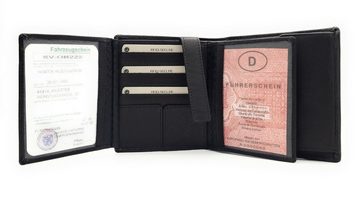 JOCKEY CLUB Geldbörse XL echt Leder Portemonnaie mit RFID Schutz "Smart Business", 18 Kartenfächer, weiches Rindleder, Platz für KFZ Papiere