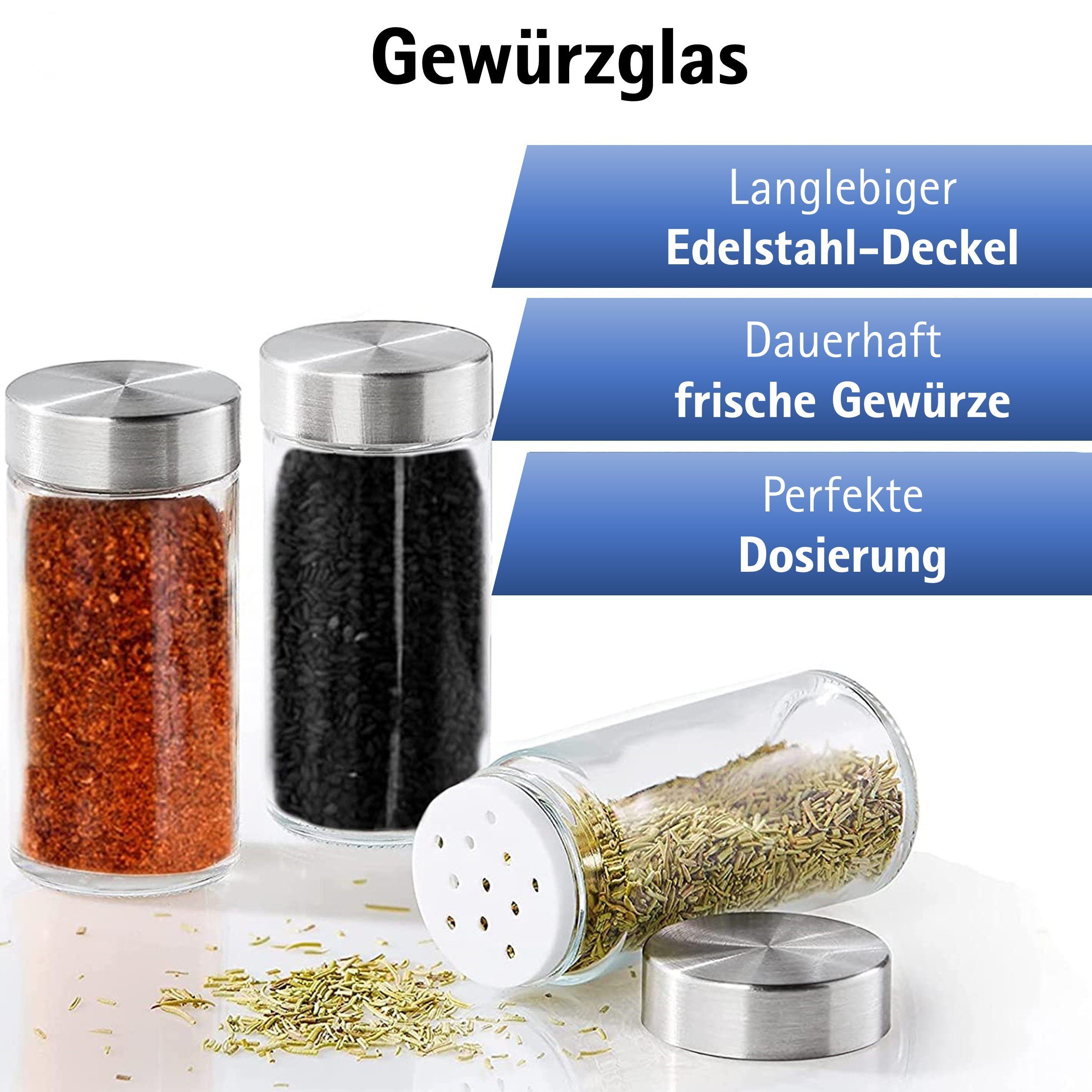 Set 12 Gewürzgläsern Melody Universal Gewürzaufbewahrung Gewürzregal Küchen-Organizer Gewürzregal Gewürzständer, mit 12-tlg.,