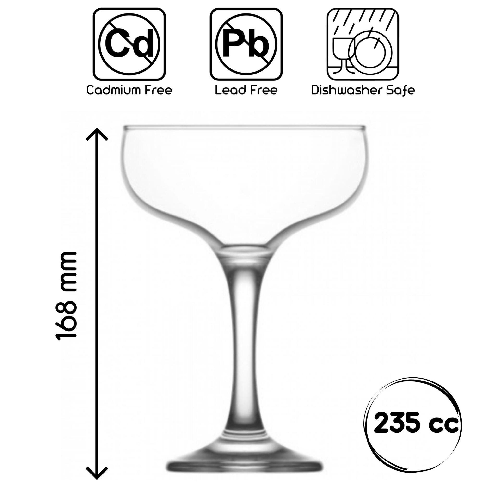 LAV Gläser-Set Misket Champagnergläser, 6-tlg., Glas, 6er Set, 235ml, Ideal für Champagner, Cocktails
