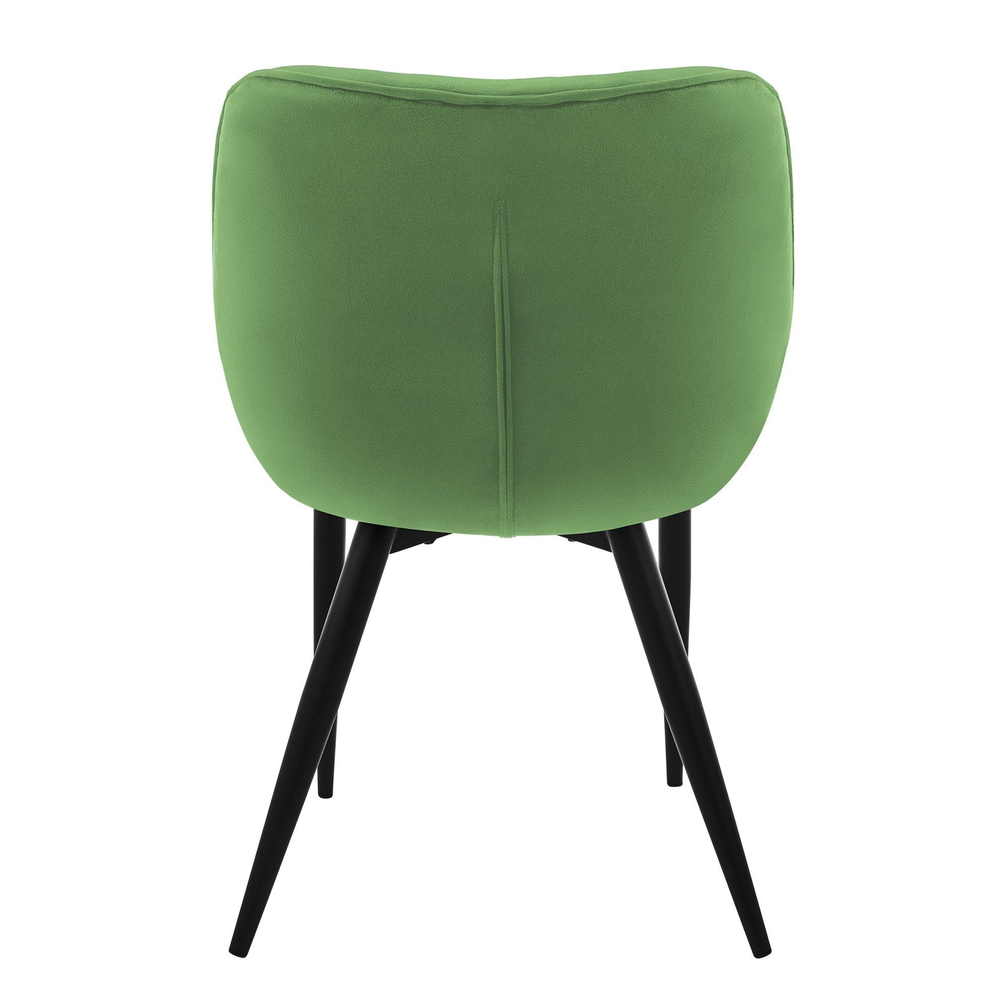 Ergonomisch Metallbeinen Wohnzimmerstuhl Stuhl Sessel, Küchenstuhl 2er Polsterstuhl ML-DESIGN Samtstoff Salbei Set