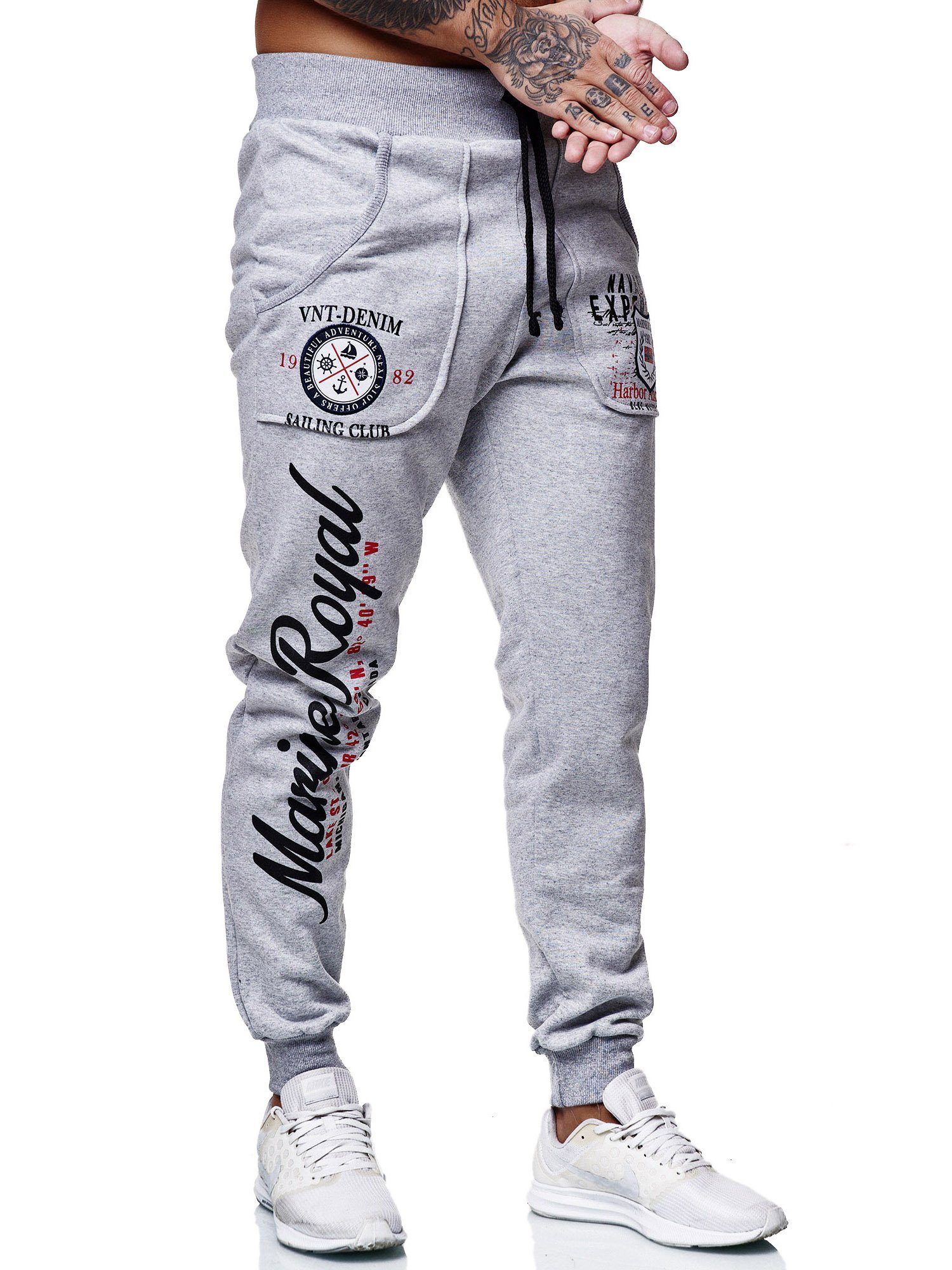 Männer Code47 Grau Herren Sweatpants Jogginghose 3628 Trainingshose (1-tlg) Jogginghose Sporthose