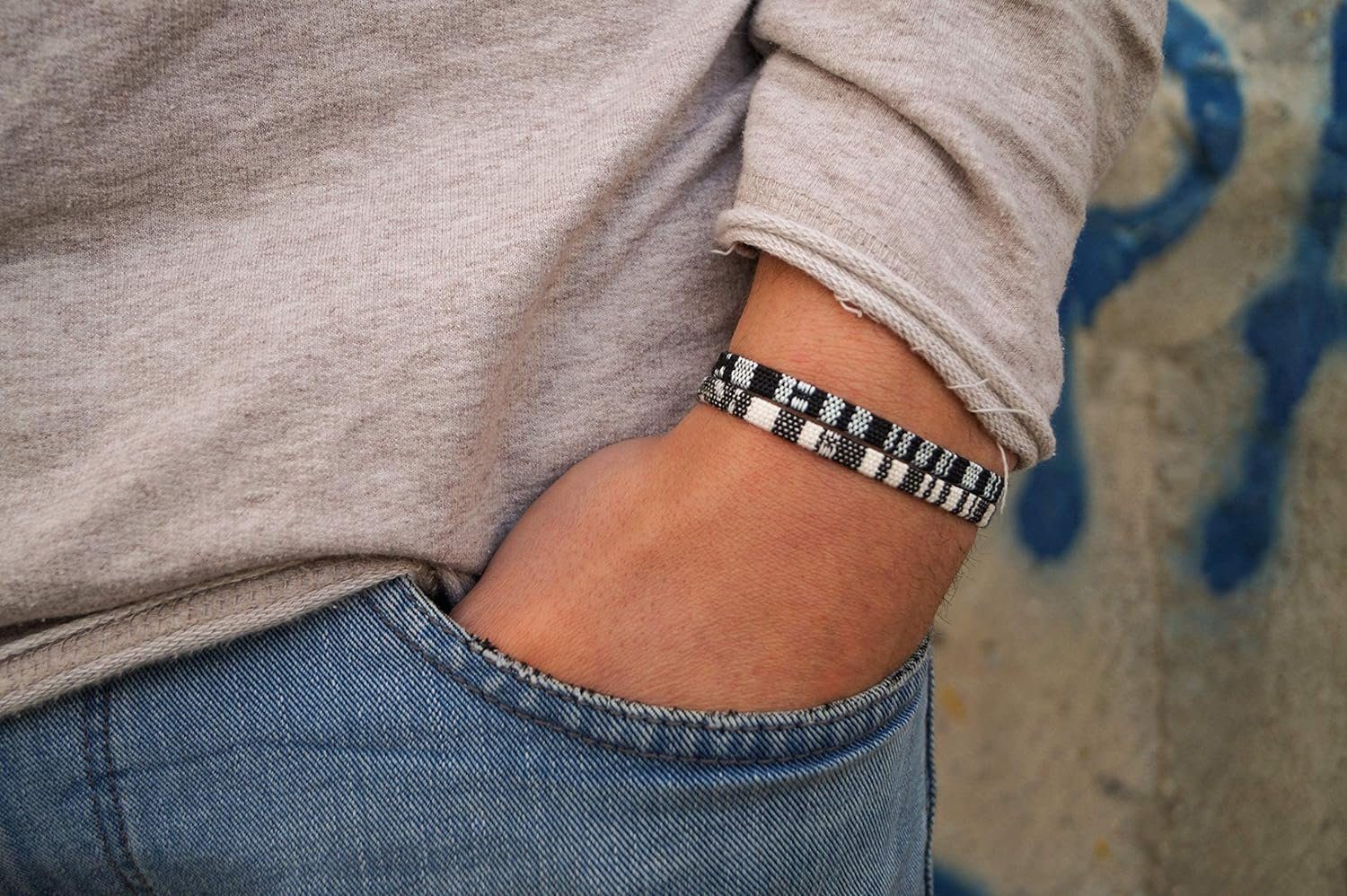 Made by Nami Freundschaftsarmband Surfer Armband 2-er Set Boho Schmuck (Set, 2), Ethno Hippie Style Freundschaftsarmbänder – Bild 2 von 5