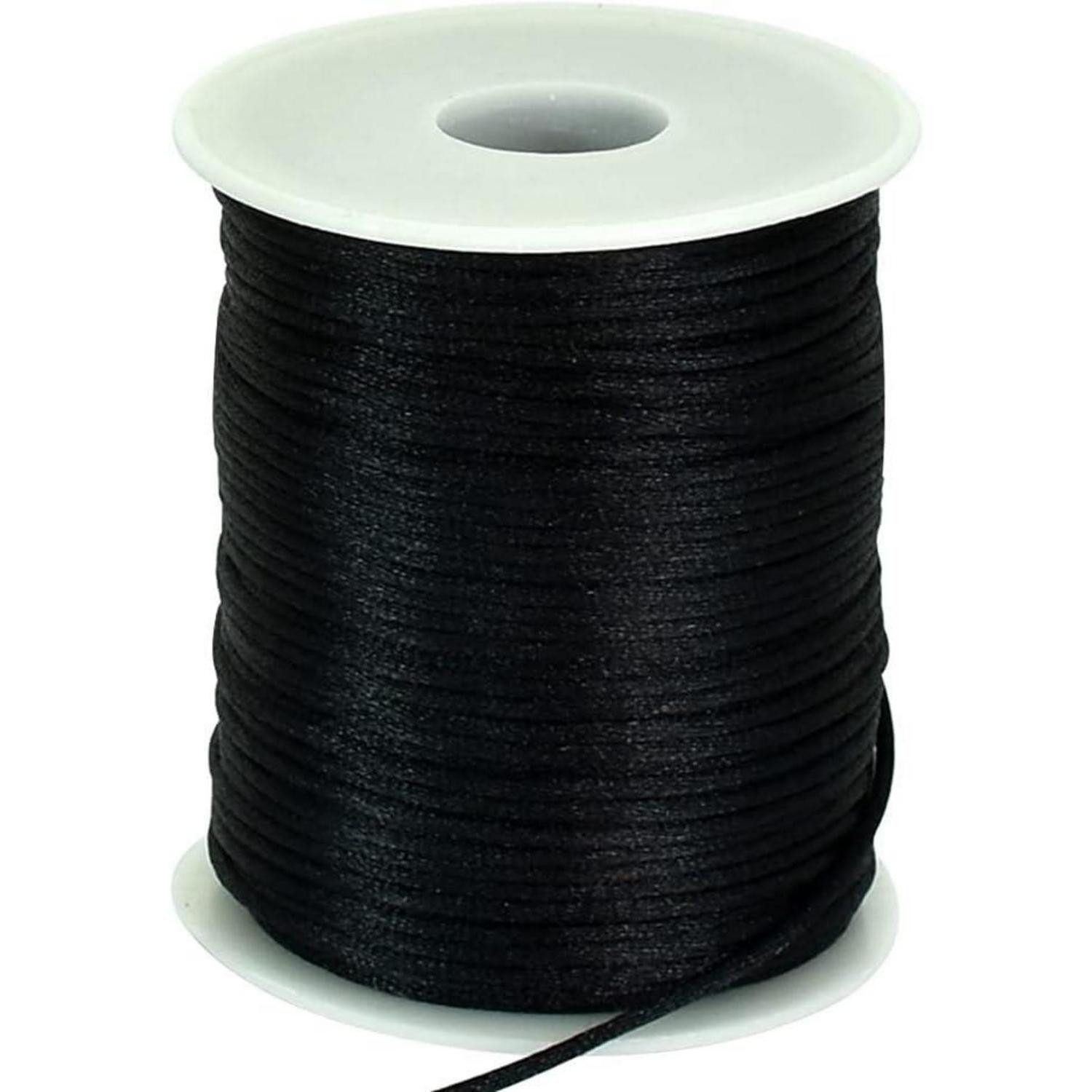 LuxusKollektion Kordel Nylonschnur Schwarz 2mm