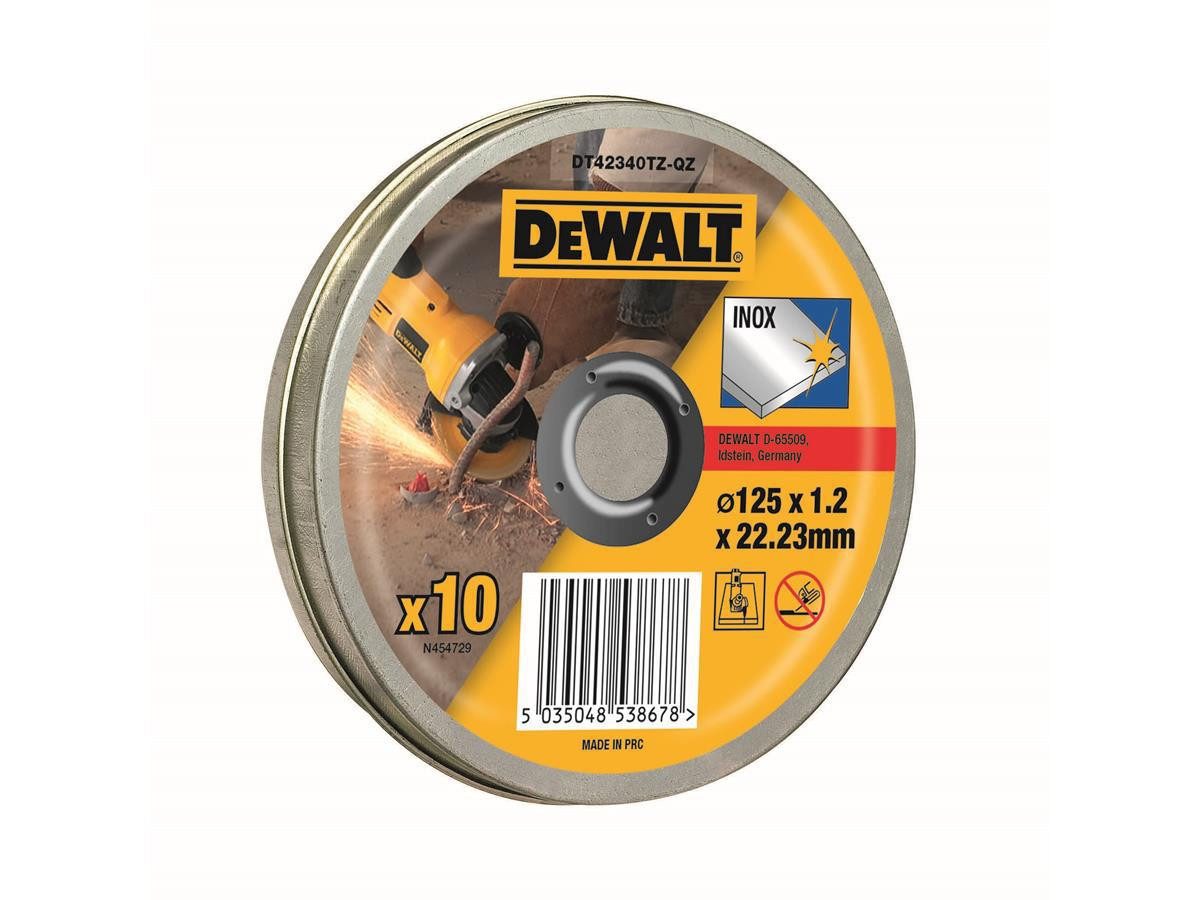 DeWalt Trennscheibe DT42340TZ-QZ, Ø 125 mm, (10-tlg), 10er Dose High Performance Trennscheiben, Bohrung 22.23 mm