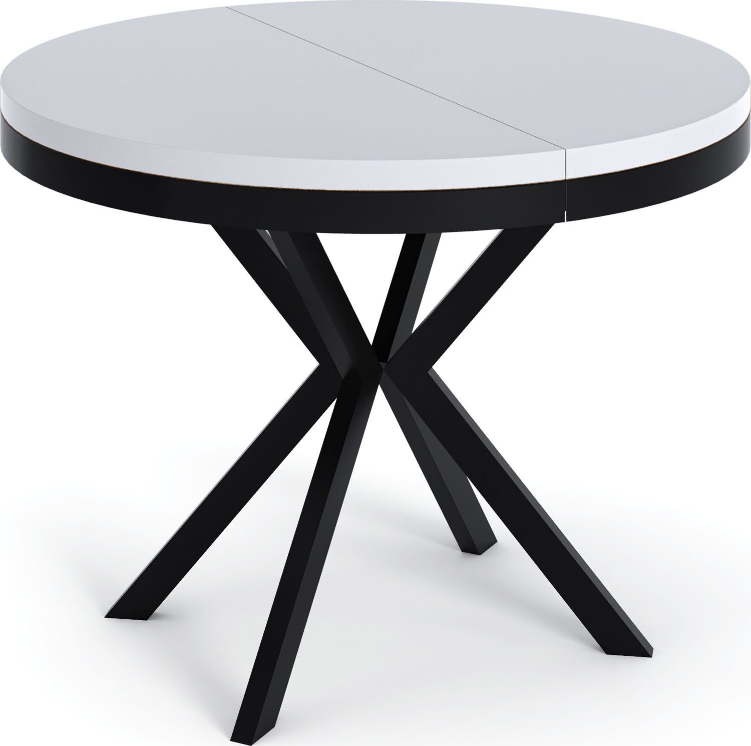 WFL GROUP Esstisch Ross, Tisch im Loft-Stil mit Metallbeinen Weiß
