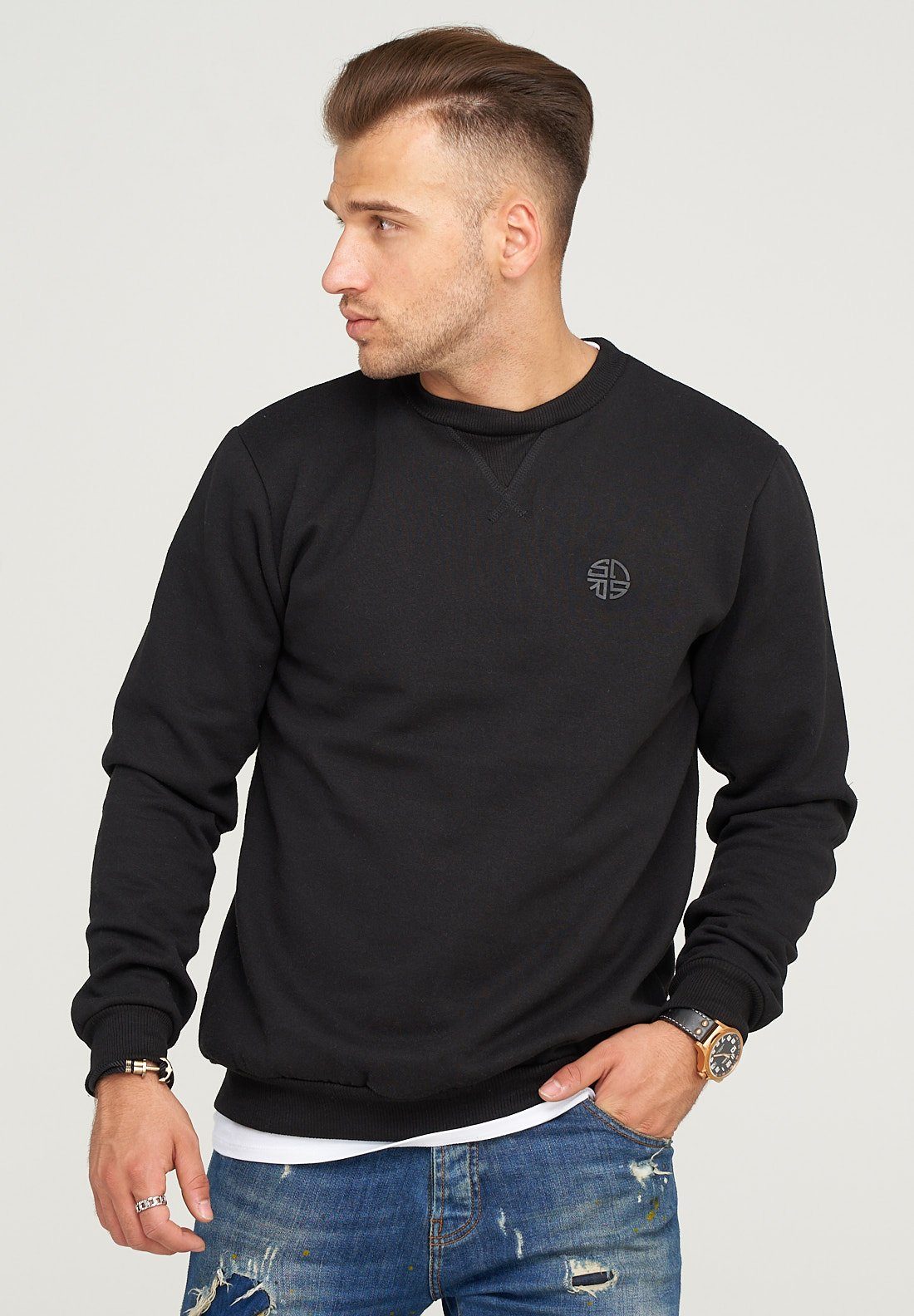 SOULSTAR Sweatshirt PORT LOUIS mit schickem Logoprint schwarz