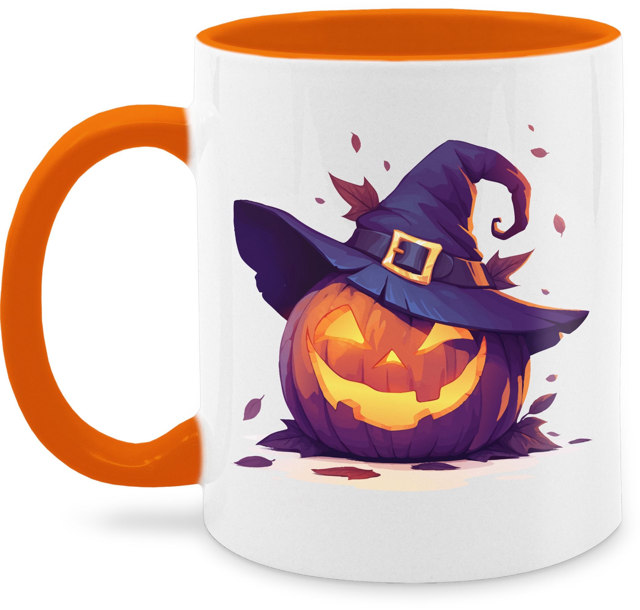Shirtracer Tasse Gruseliger Kürbis, Gruselig Hexenkürbis, Gruselkürbis, Spooky Kürbi, Keramik, Halloween Tassen