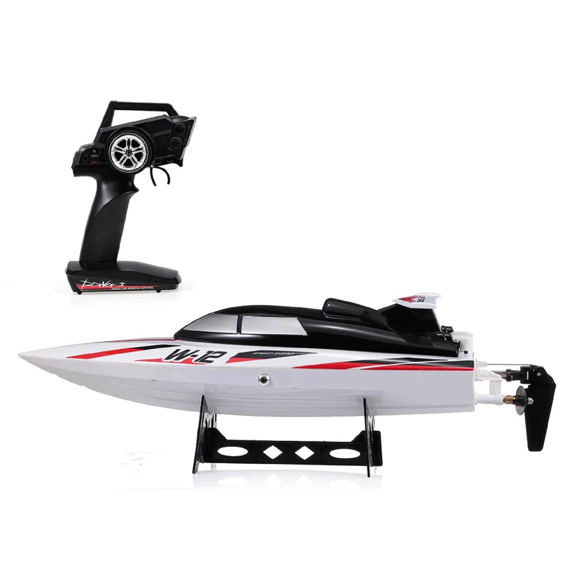 Ikonka RC-Boot Rennboot Motorboot Modellboot (Spar-Set, 1-tlg., 46 x 12 x 10 cm wendig), 35 km/h, Selbstaufrichtung, Trockenstartschutz