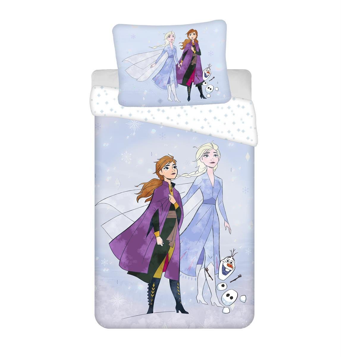 Bettwäsche Disney Bettwäsche Eiskönigin Anna Elsa Kopfkissen Bettdecke für  135x20, Disney Frozen, Renforcé, 2 teilig, 100% Baumwolle