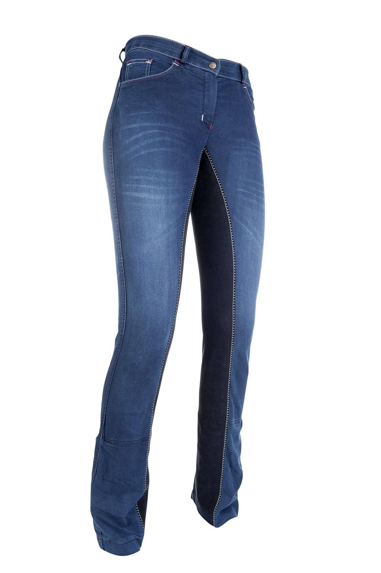 HKM Reitleggings HKM Reithose Summer Denim Jeansoptik & Vollbesatz Alos