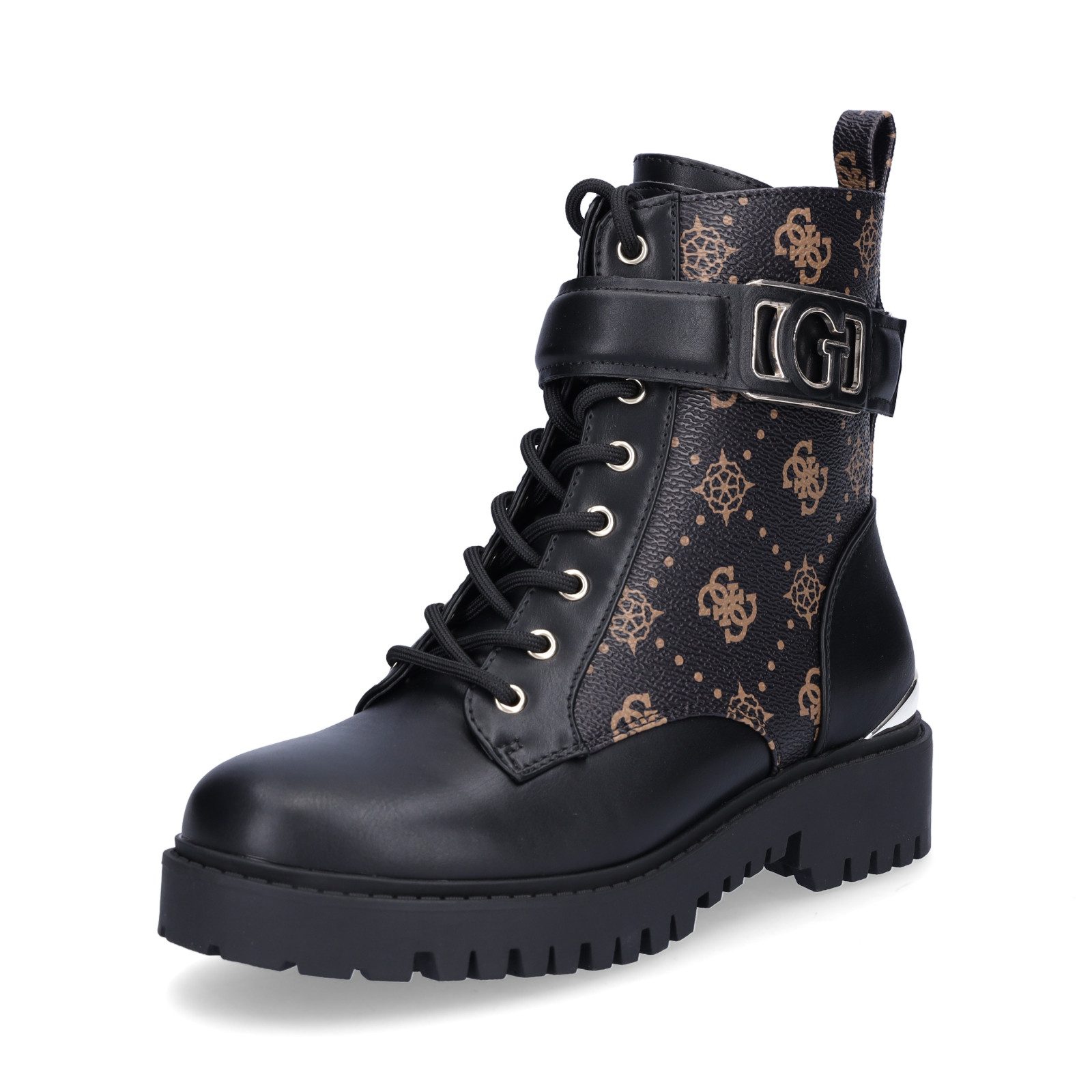 Guess Guess Damen Schnürboot Oranda schwarz braun Schnürboots günstig online kaufen