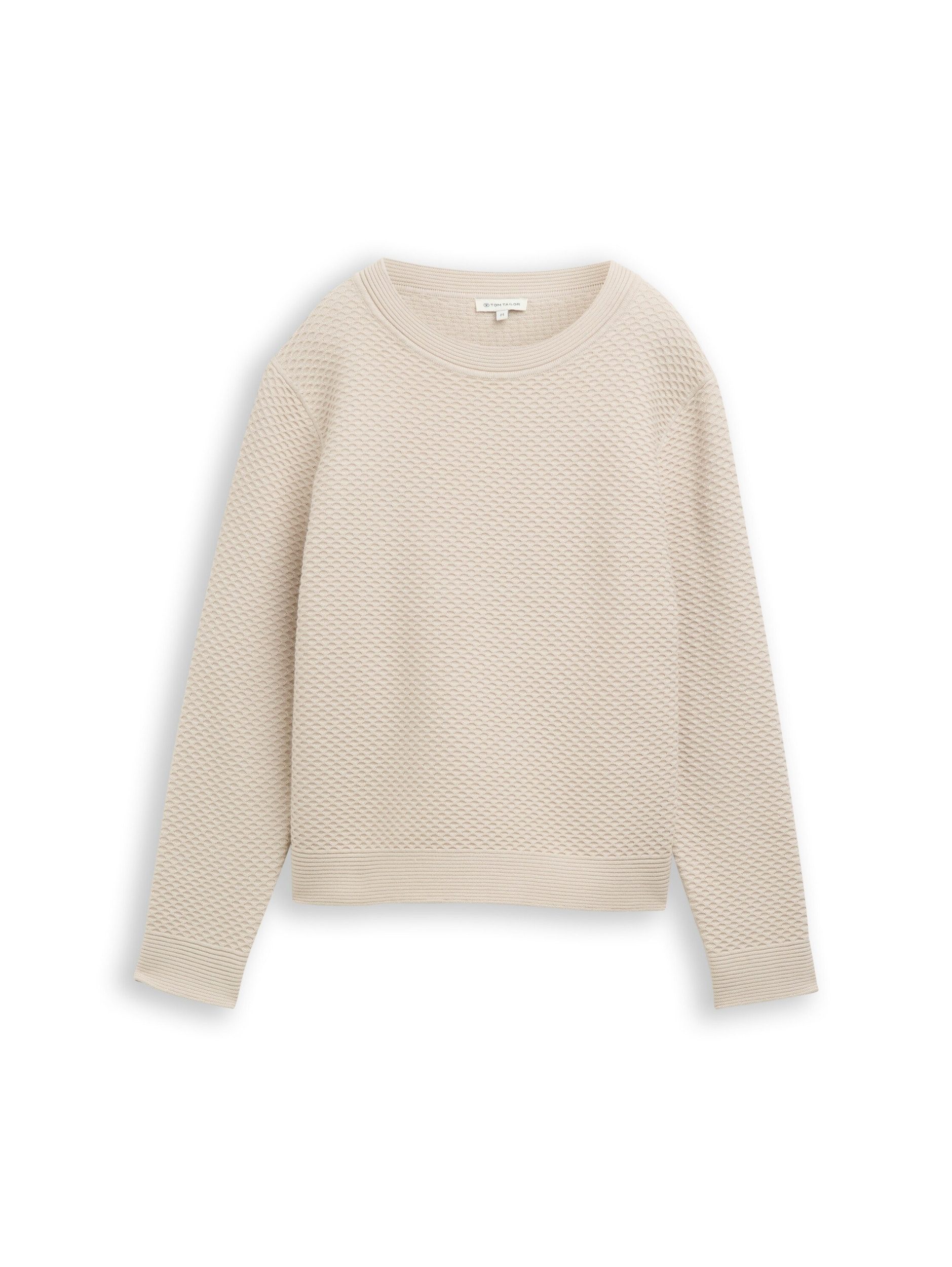 TOM TAILOR Sweatshirt knit structured crew-neck günstig online kaufen