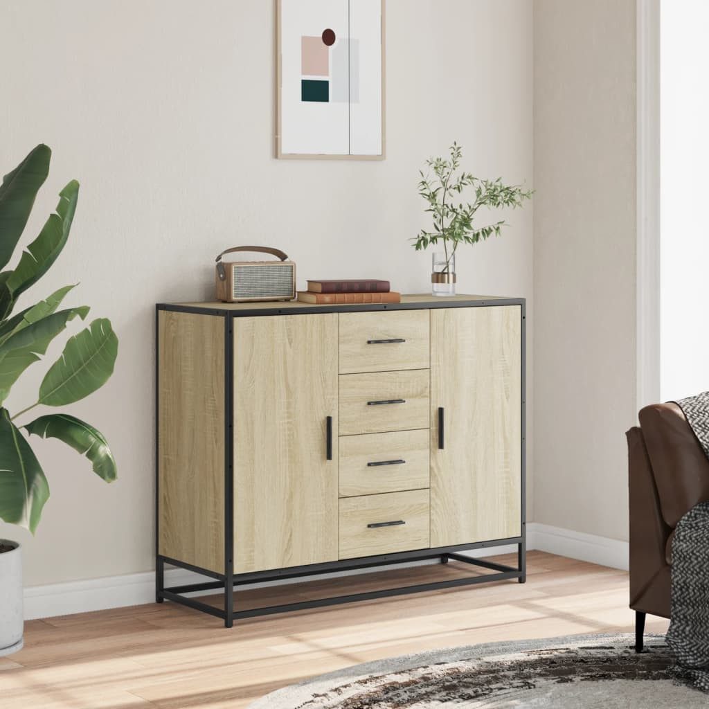 vidaXL Sideboard Sideboard Sonoma-Eiche 92x35x76 cm günstig online kaufen