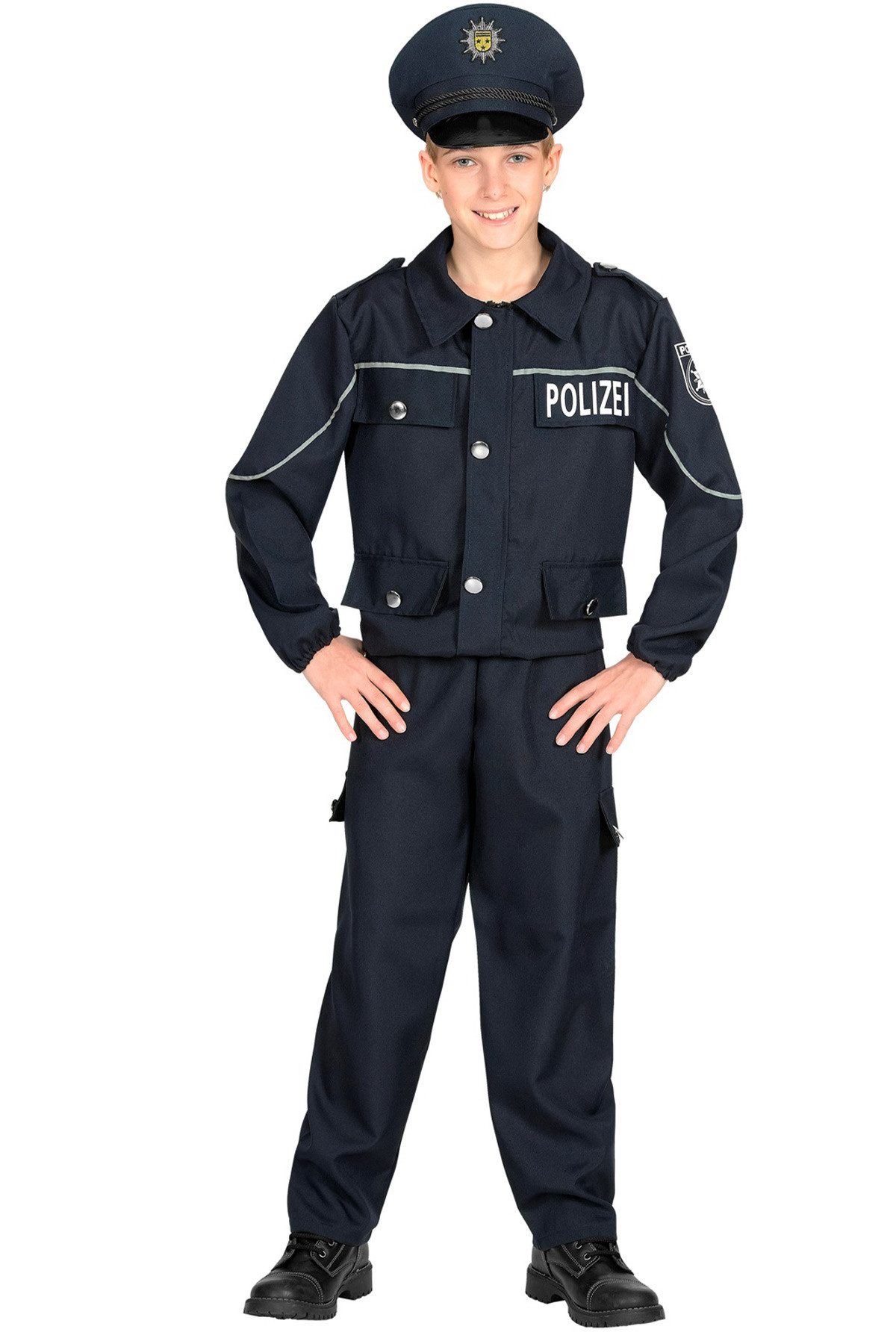Widmann S.r.l. Kostüm 'Polizei' Polizisten Kostüm für Jungen, Dunkelbla