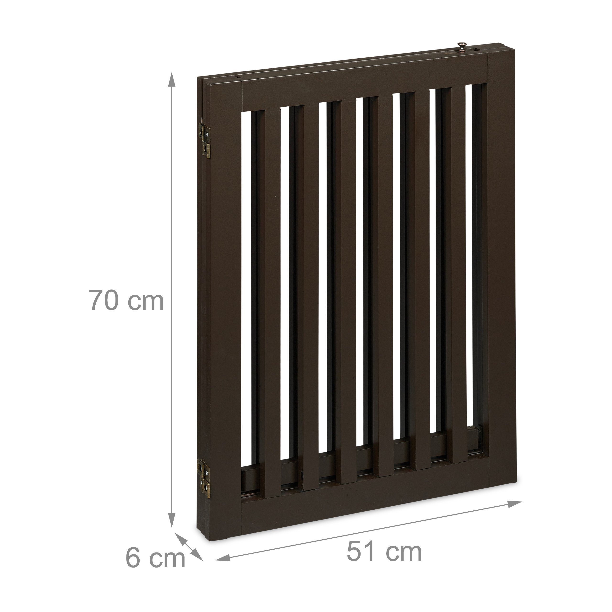 relaxdays Universalschutzgitter Braunes Absperrgitter mit Tür 70 cm hoch (3 St) – Bild 5 von 5