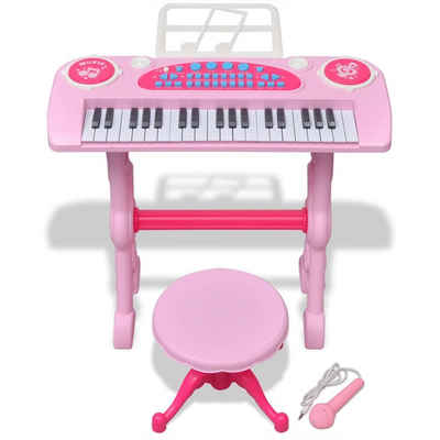 vidaXL Spielzeug-Musikinstrument Kinder Keyboard Spielzeug Piano mit Hocker/Mikrofon 37 Tasten Rosa