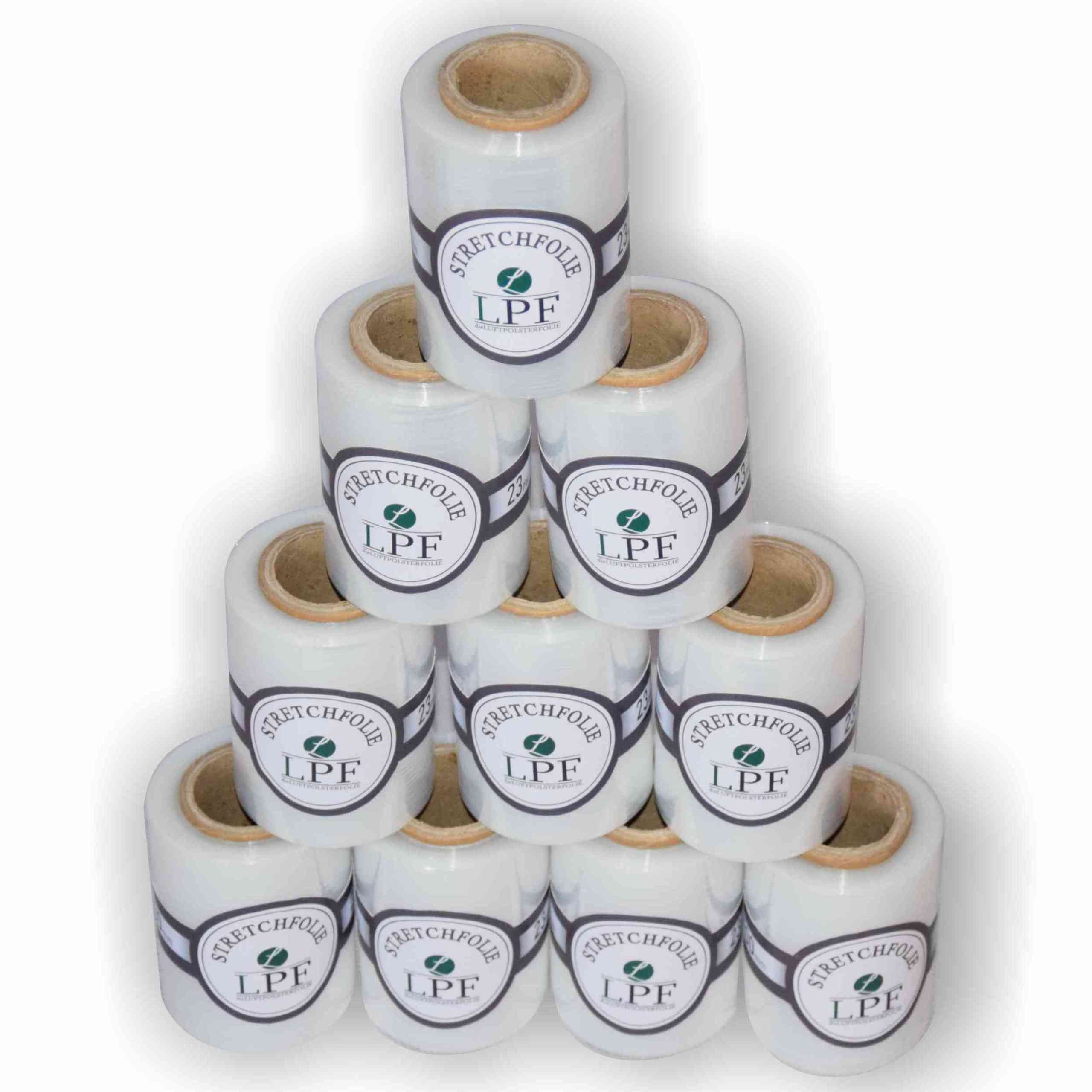 LPF dieLUFTPOLSTERFOLIE Schutzfolie 10x Stretchfolie Wickelfolie Mini transparent Breite 100mm Länge 150m