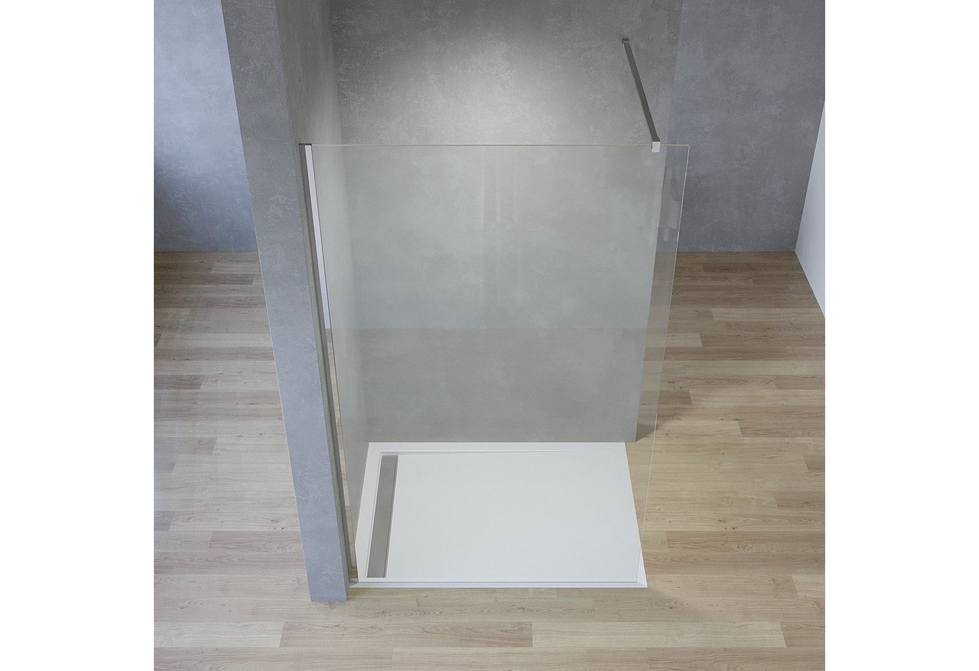 Thumbnail - AQUABATOS Walk-in-Dusche Duschwand Glas 120x200 cm Glaswand Duschtrennwand Dusche, 8 mm Einscheiben-Sicherheitsglas (ESG...