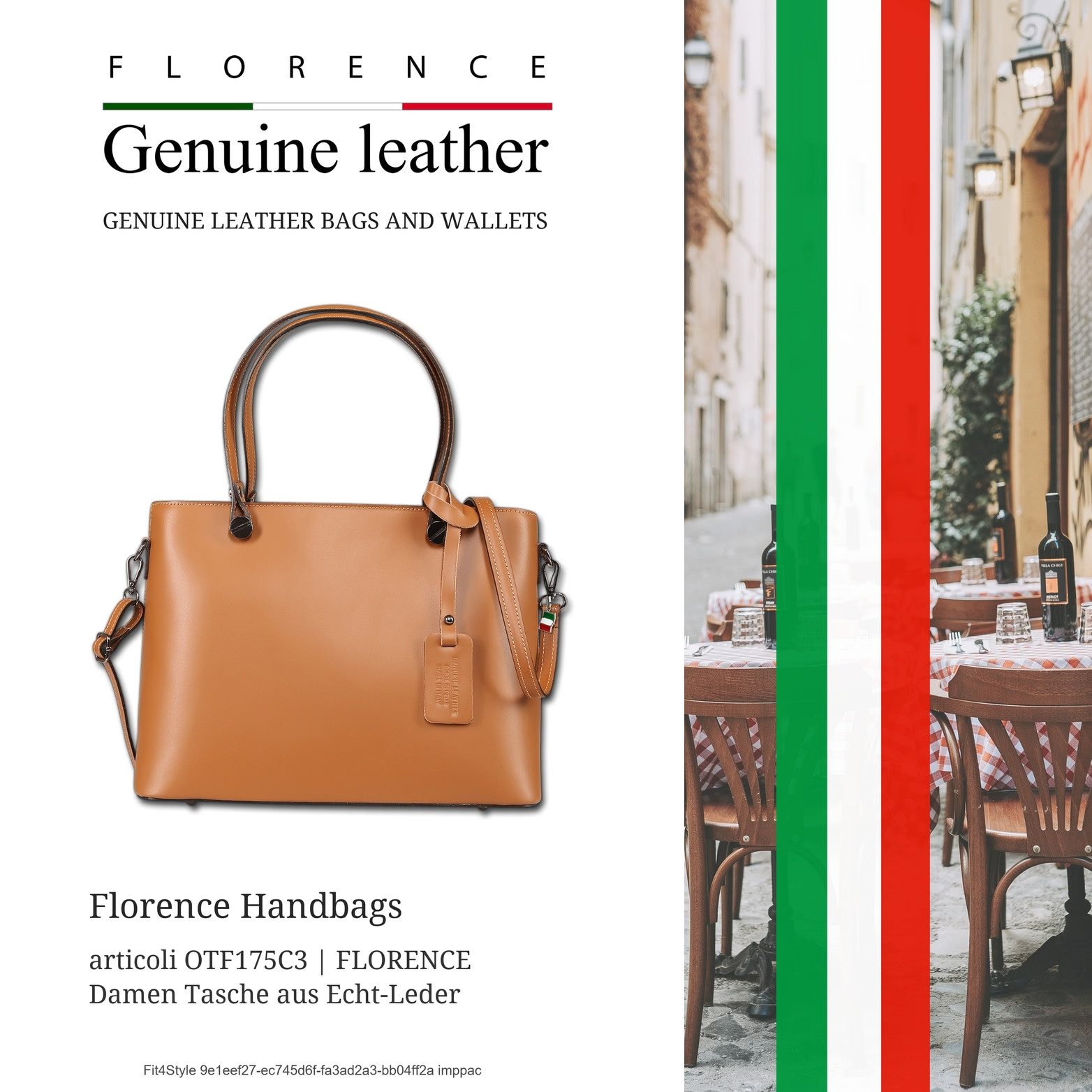 FLORENCE Schultertasche Florence Damen Schultertasche Tote Bag (Schultertasche, Schultertasche), Damen Tasche Echtes Leder tan, hellbraun