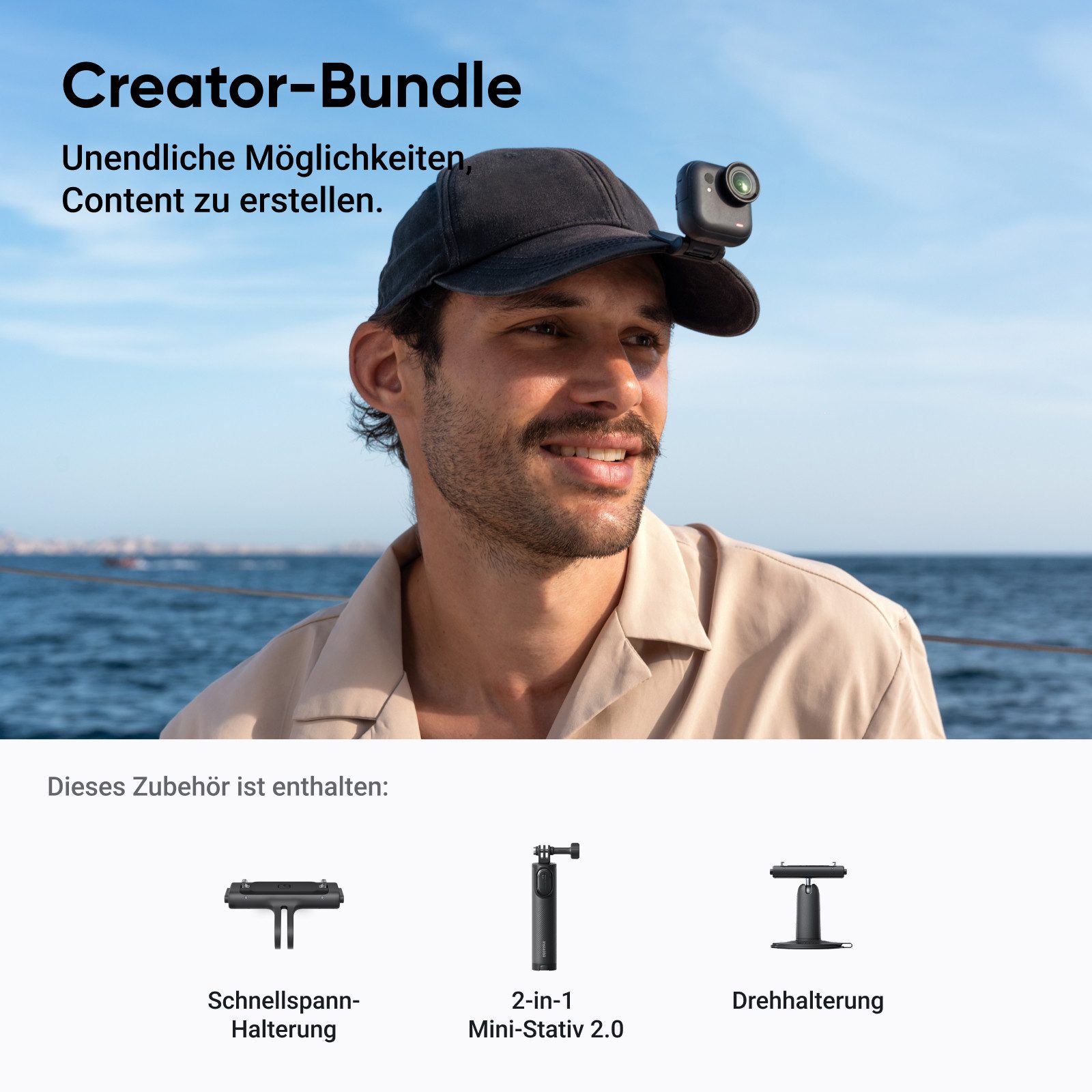 Insta360 Insta360 GO Ultra - freihändige 4K Mini-Cam Action Cam (4K Ultra HD, WLAN (Wi-Fi), Bluetooth) schwarz