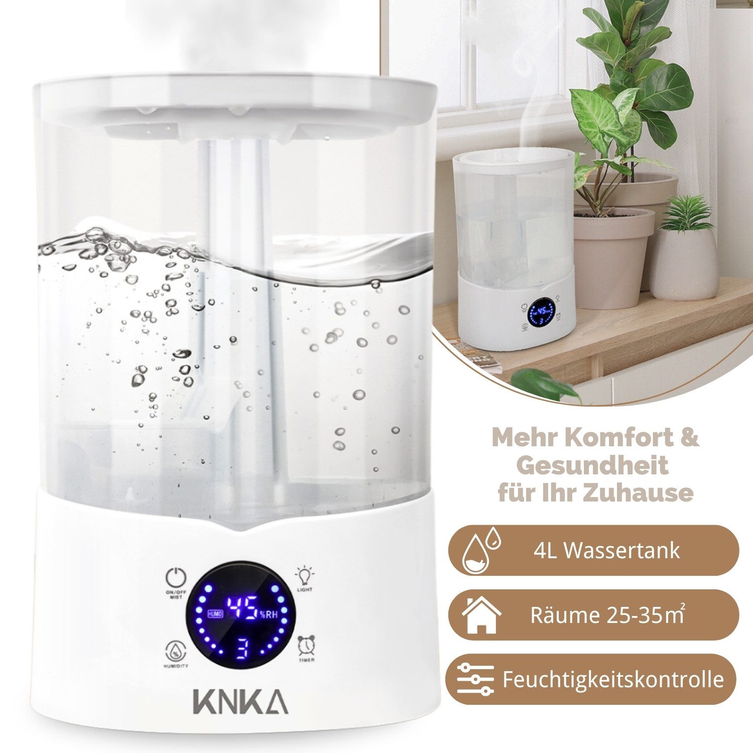 Ultraschall Luftbefeuchter 3,5L Mit Aromatherapie – Leiser Diffuser Für Schlafzimmer & Pflanzen