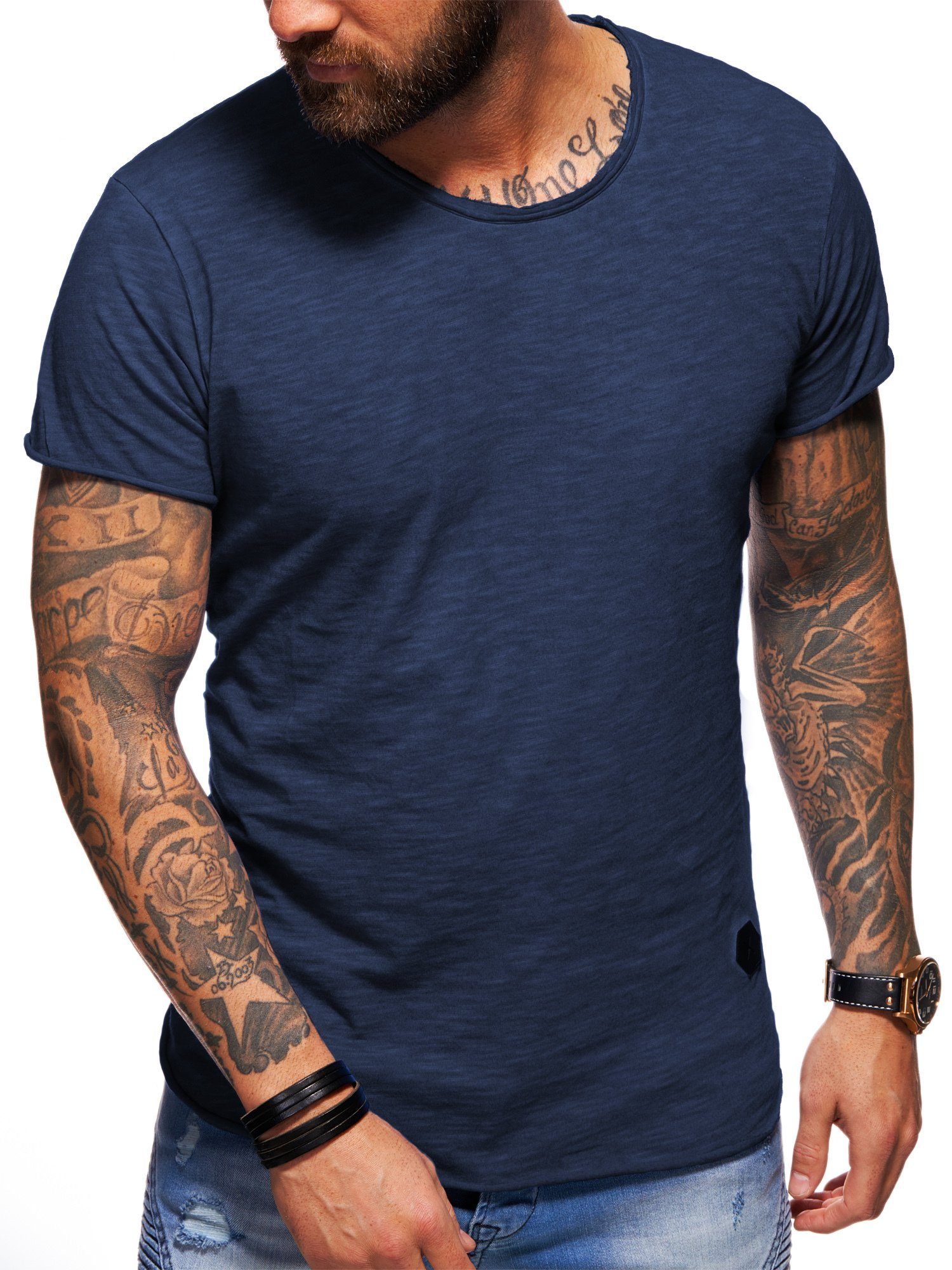behype T-Shirt MSOHIO mit Rundhals-Ausschnitt Herren Crew-Neck Shirt