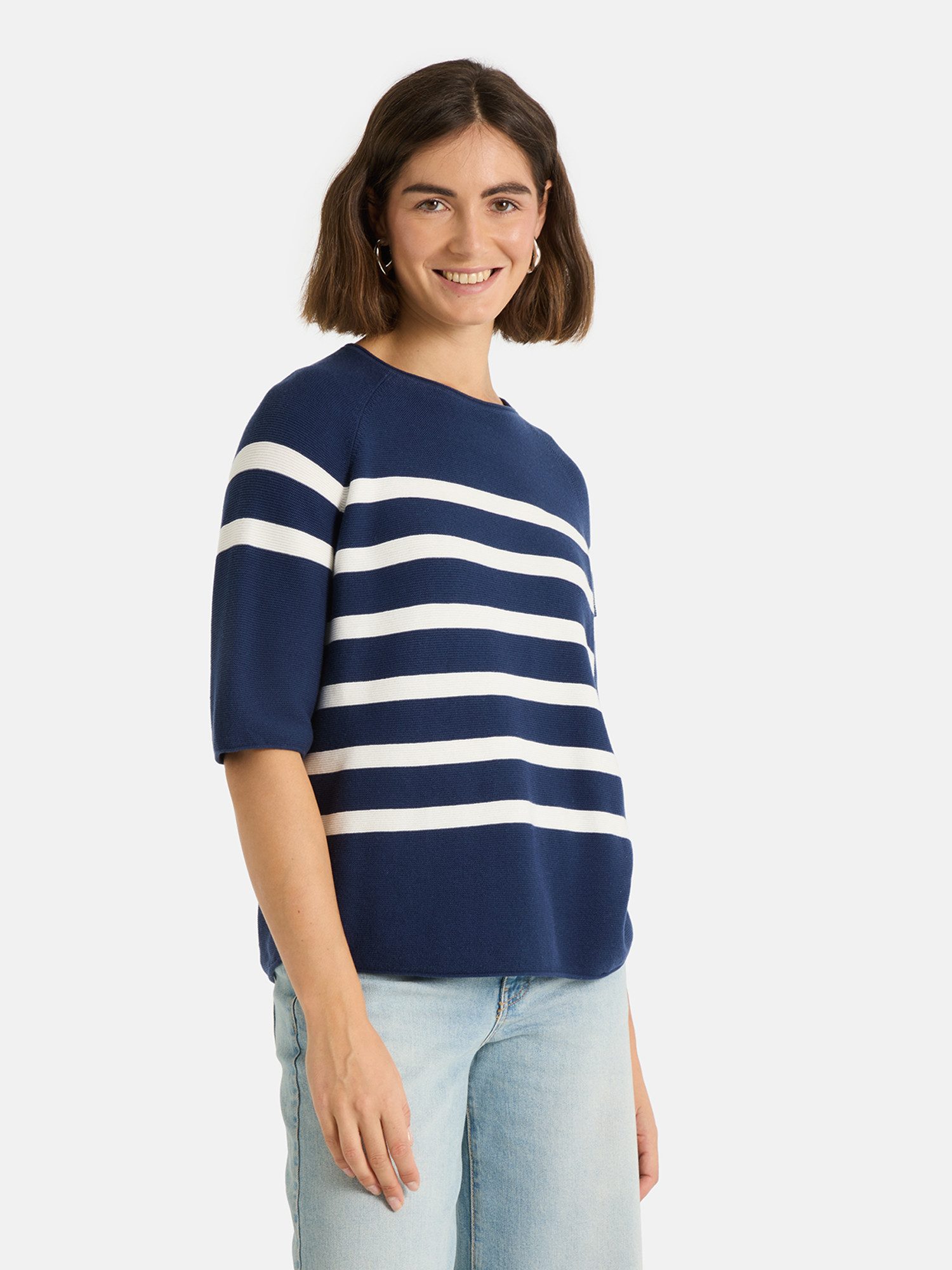 Lieblingsstück Kurzarmpullover KlerariEP Halbarm mit Rundhals, gestreift