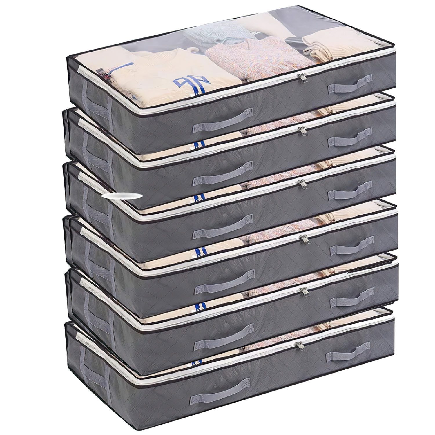 Unterbettkommode 90L*6 Unterbettkommode 6 Stück mit Verstärkten Griff und Sichtfenster