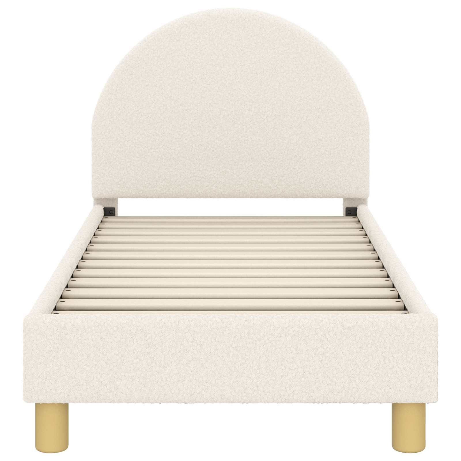 vidaXL Bett Kinderbettgestell mit Kopfteil Creme 70 x 140 cm Bouclé (1-tlg) – Bild 5 von 5