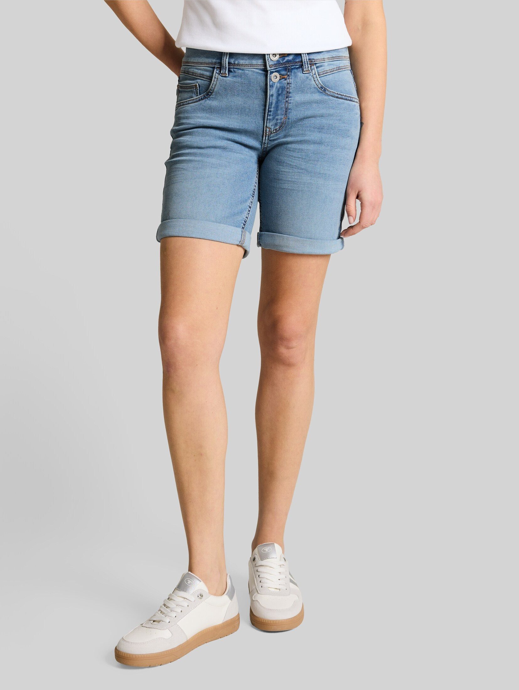 TOM TAILOR Jeansshorts Jeanshosen TTLENE SLIM Bermuda Jeans Shorts mit hohem Stretch