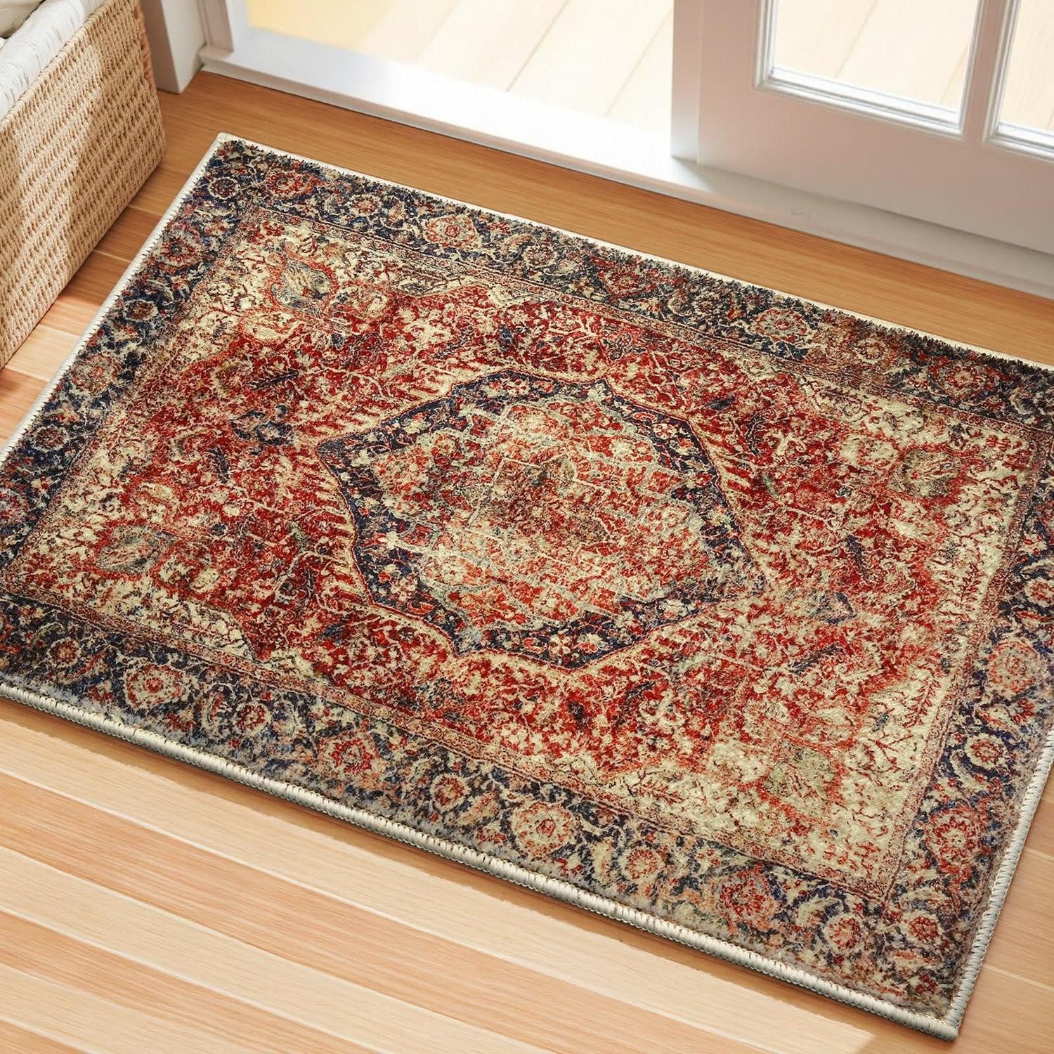 LuxusKollektion Fußmatte Fußmatte 40x60 Braun Mehrfarbig Vintage Floral, rechteckig, Höhe: 4 mm