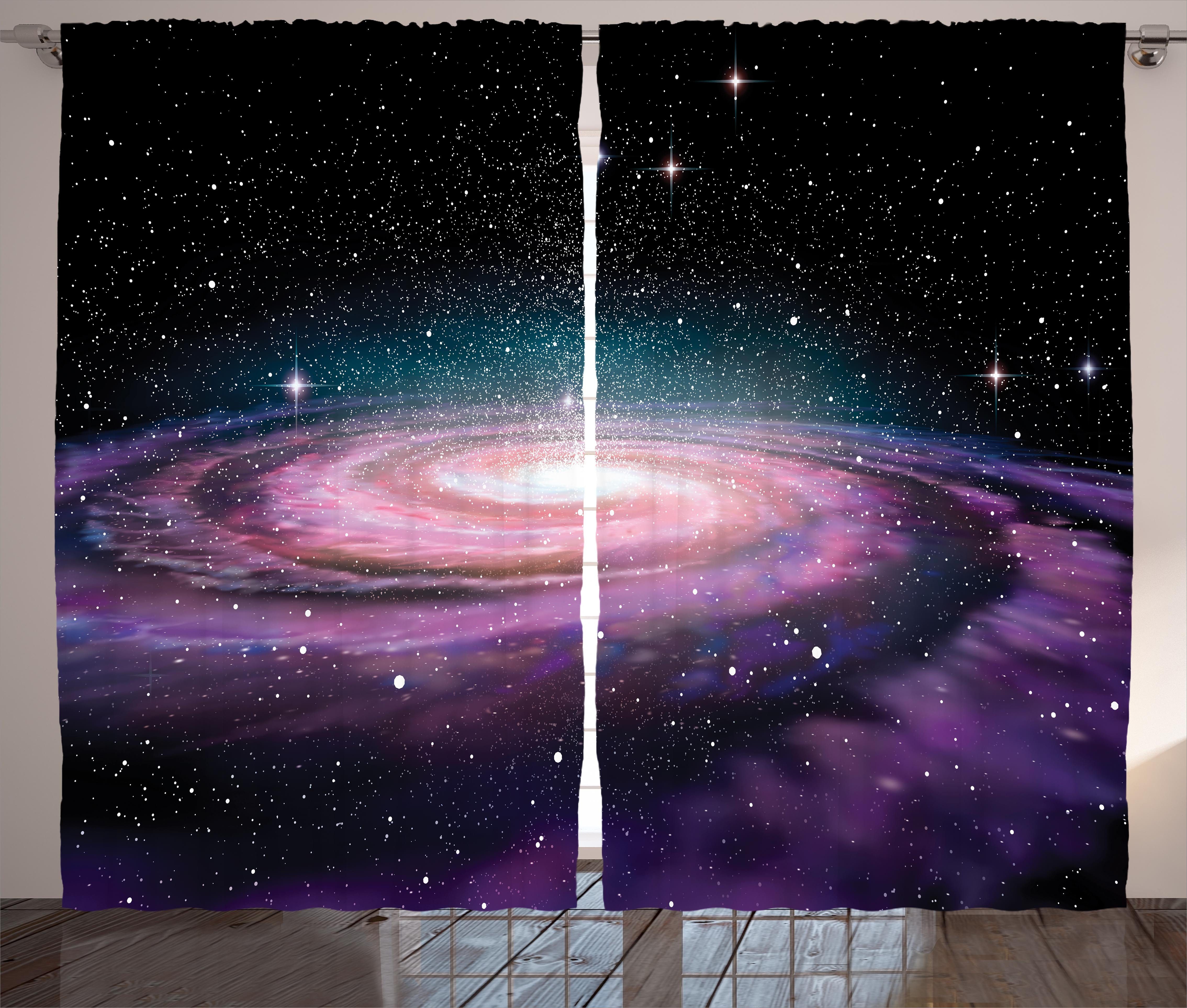 Galaxis Galaxy Schlaufen Gardine Kräuselband Vorhang Haken, Abakuhaus, Schlafzimmer im mit Weltraum und