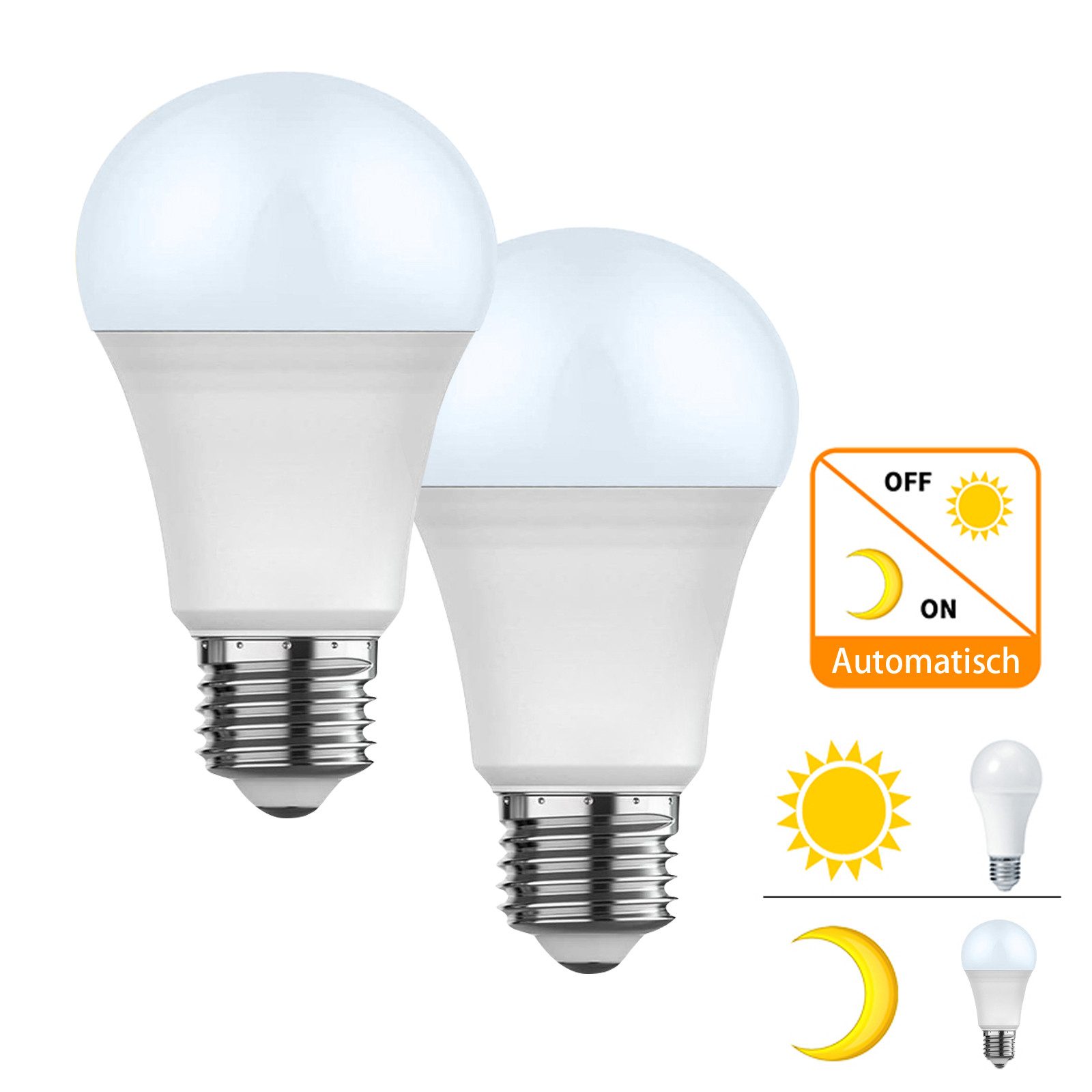 Jibenhome LED-Leuchtmittel E27 Glühbirne mit Bewegungsmelder Dämmerungssens günstig online kaufen